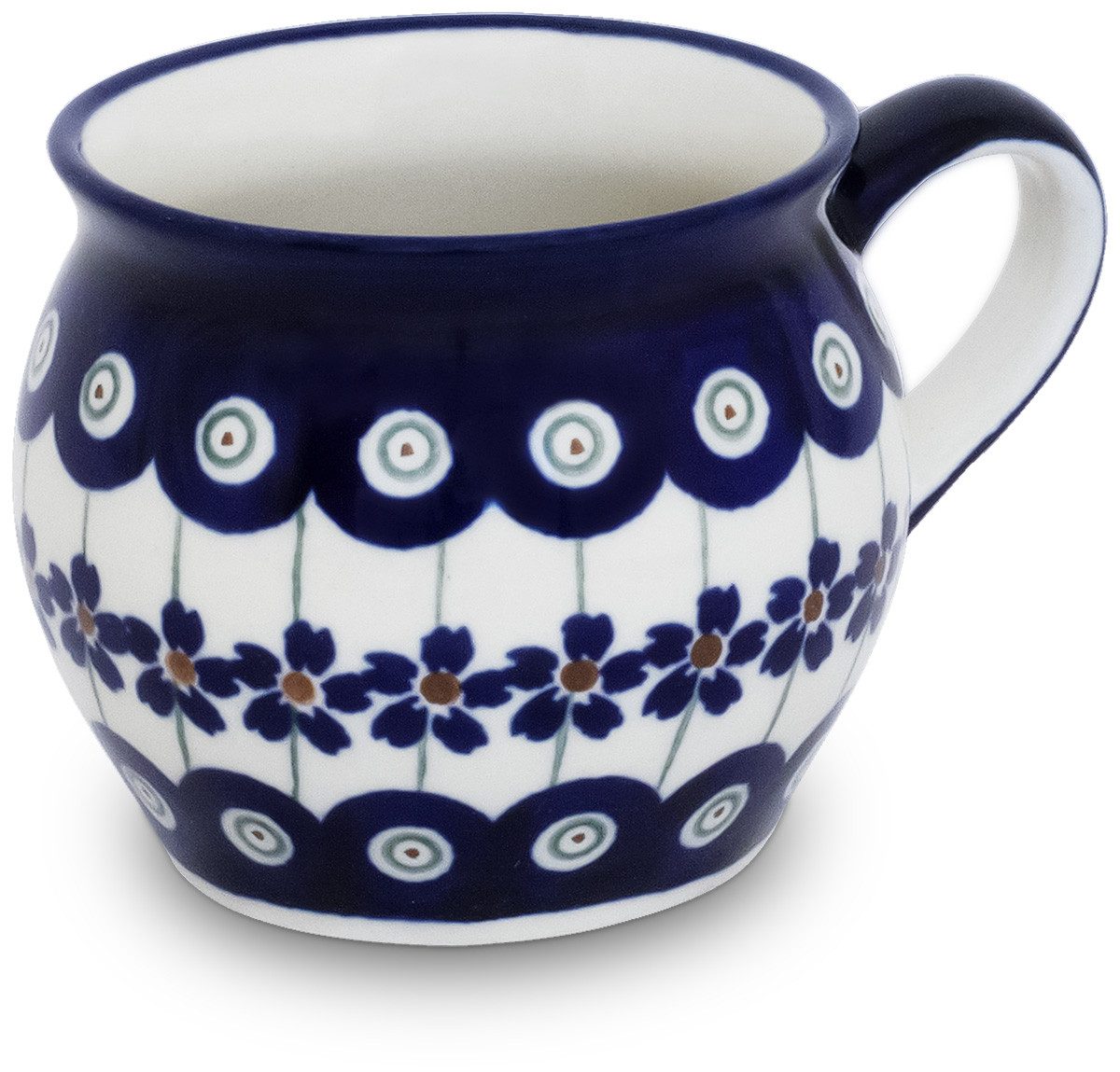 Bunzlauer Keramik Becher Bunzlauer Keramik 160 ml Böhmischer Kugel Espresso-Becher Dekor 166a, Keramik