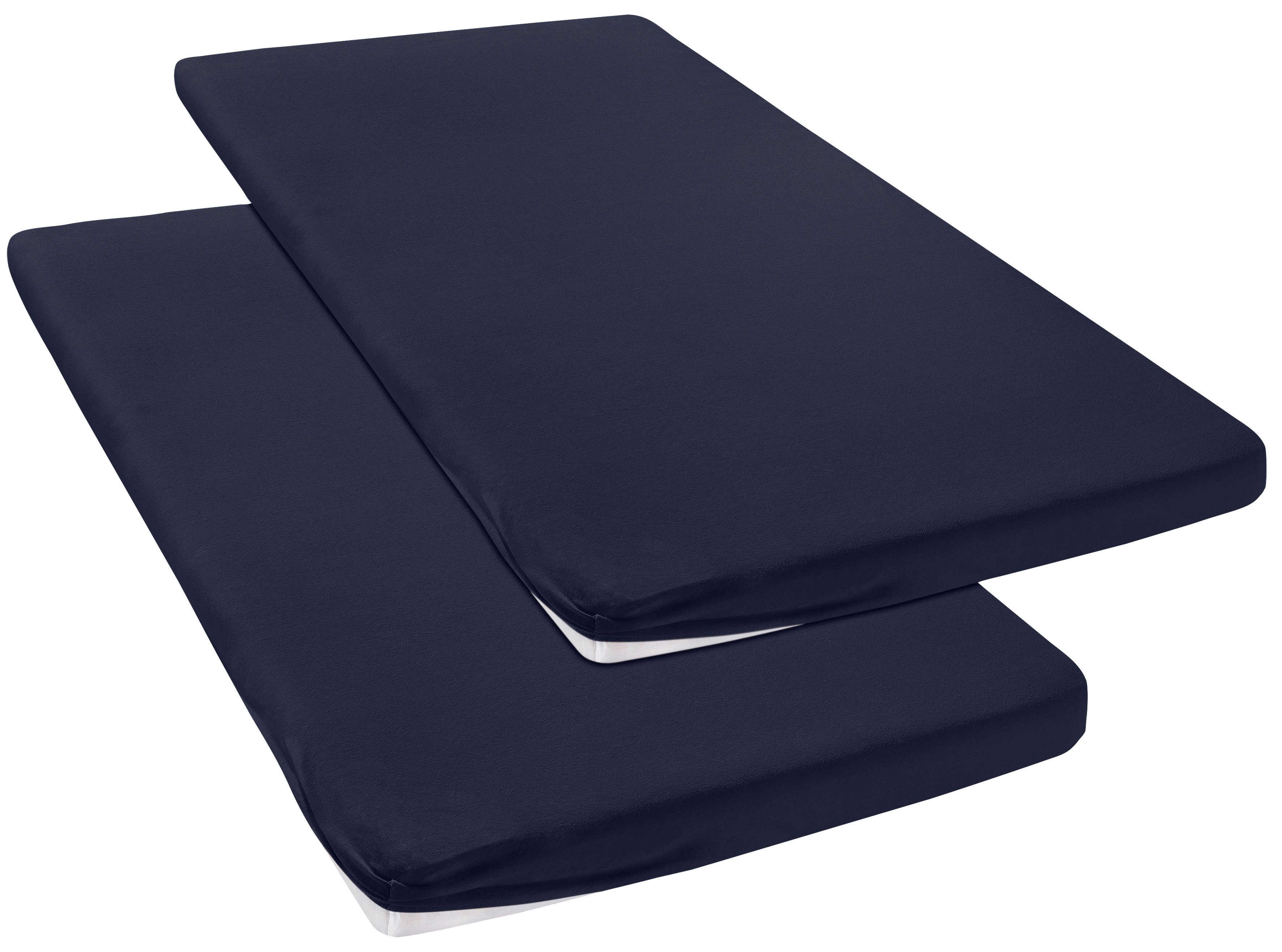 OTTO home Spannbettlaken Topper Basic, in Gr. 90x200, 140x200 oder 180x200 cm, Baumwoll-Jersey, Gummizug: rundum, (2 Stück), Baumwolle, Matratzen bis 8 cm Höhe, Bettlaken, Spannbetttuch, Laken