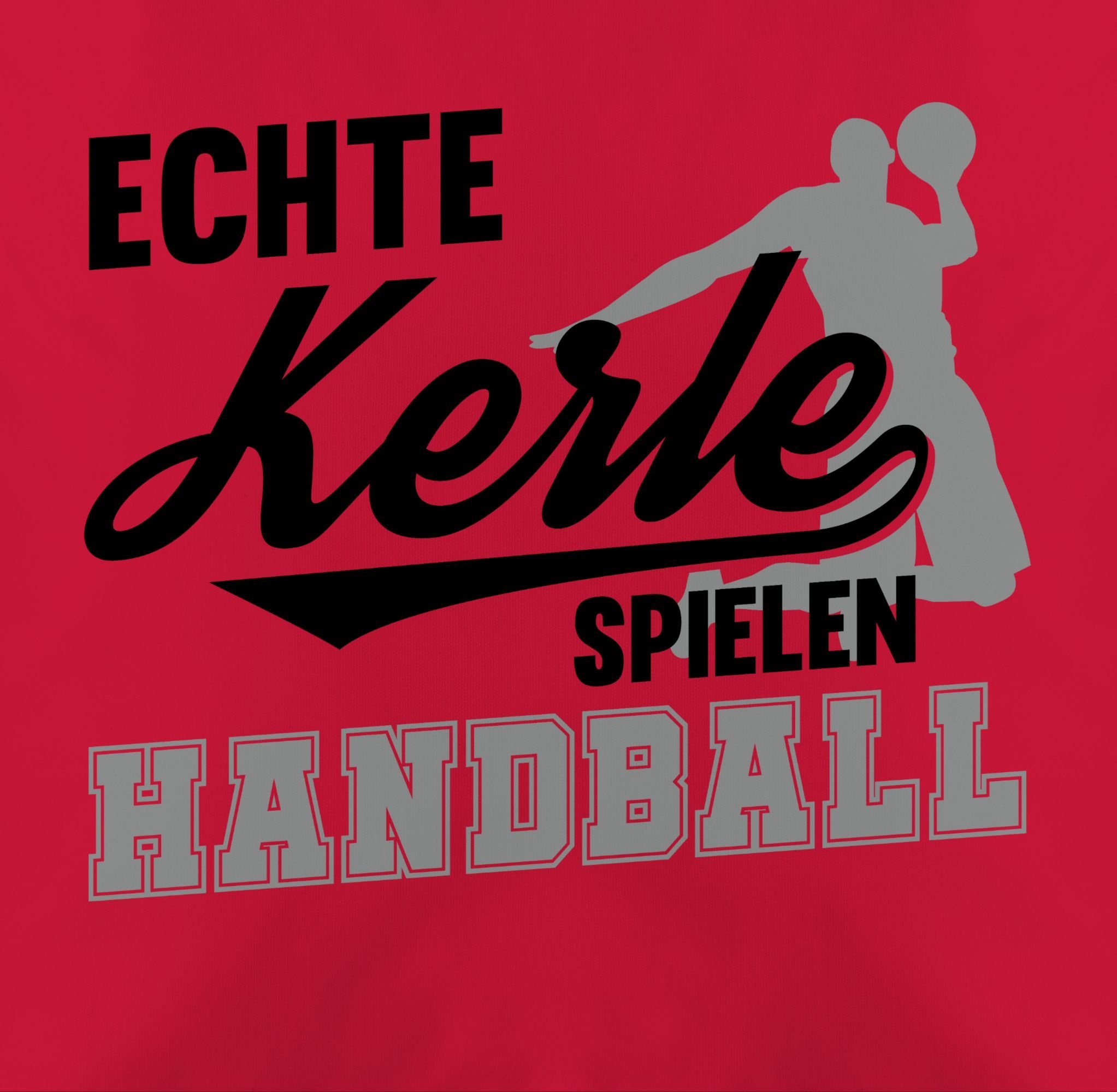 / Dekokissen 3 Handball Echte grau, schwarz Hobby Kerle spielen Deko-Kissen Rot Shirtracer