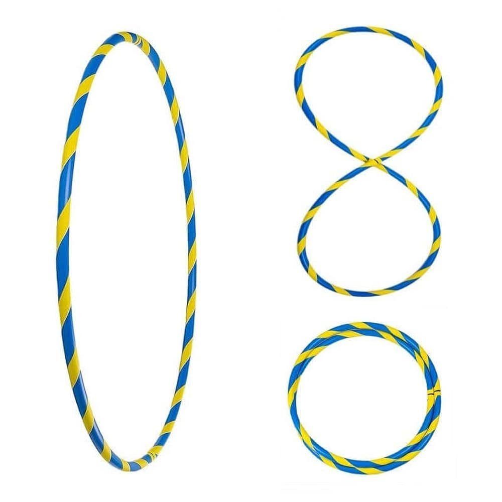 Hoopomania Hula-Hoop-Reifen Bunter Hula Hoop Reifen, faltbar, Ø95cm Blau-Gelb Gelb-Blau