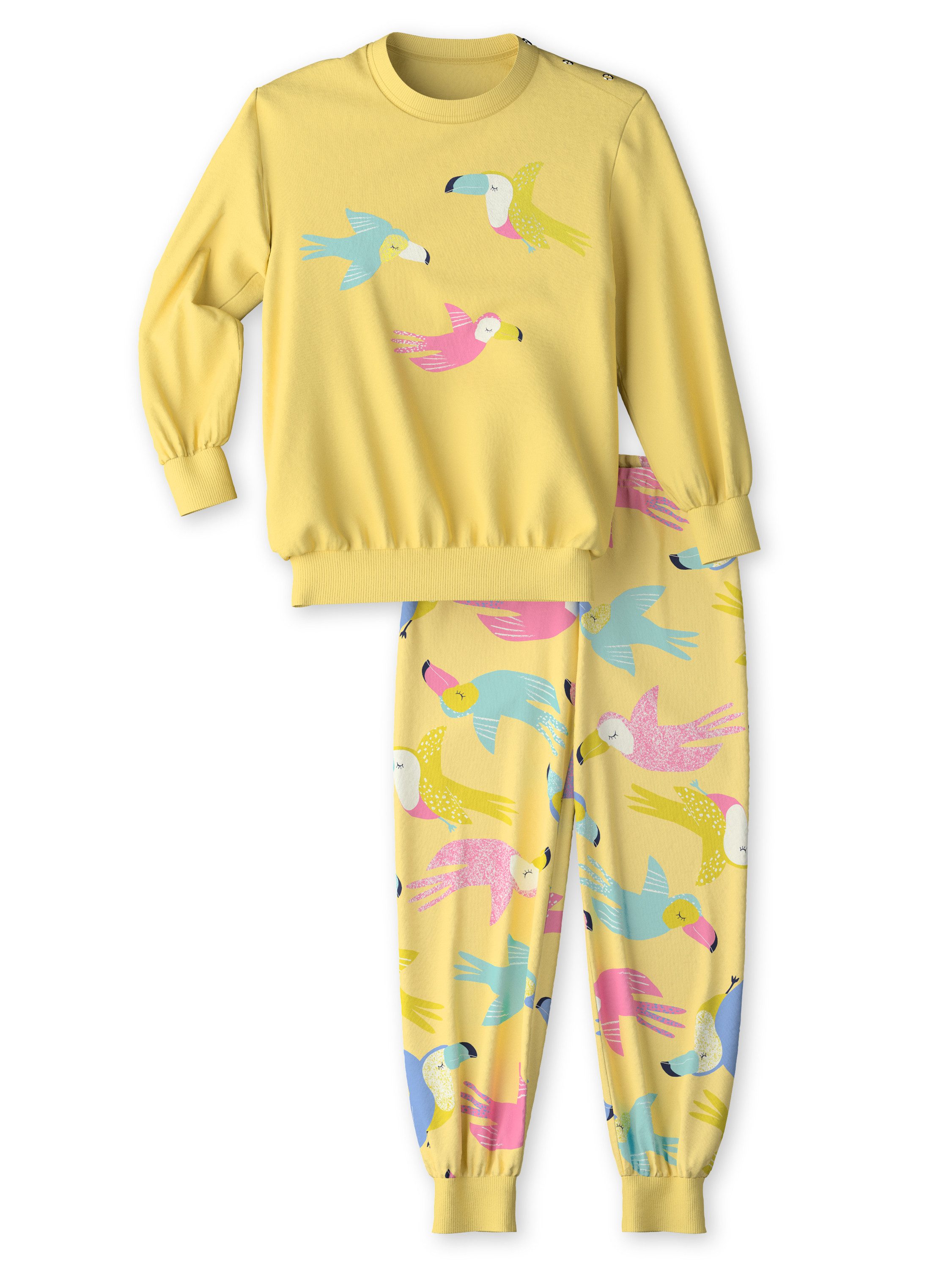 CALIDA Pyjama Toddlers Tucan Kinder (2 tlg) 100% BioBaumwolle, weiche Bündchen für zusätzliche Wärme, pflegeleicht