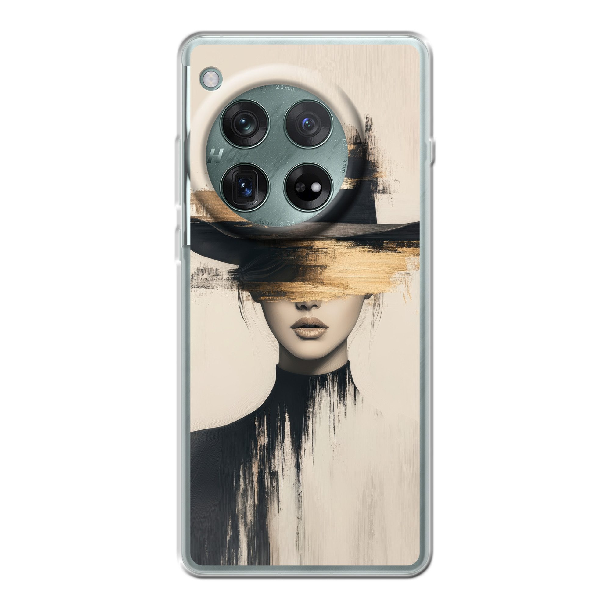 MuchoWow Handyhülle für OnePlus 12r Frau - Hut - Farbe, Handy Case, Silikon, Bumper Case Dünn