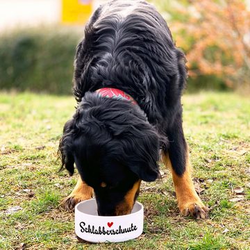 Cadouri Futternapf SCHLABBERSCHNUTE Design-Hundenapf, Futterschüssel für Hunde, Keramik, lebensmittelechter, schwerer Napf mit Motiv, 1000 ml