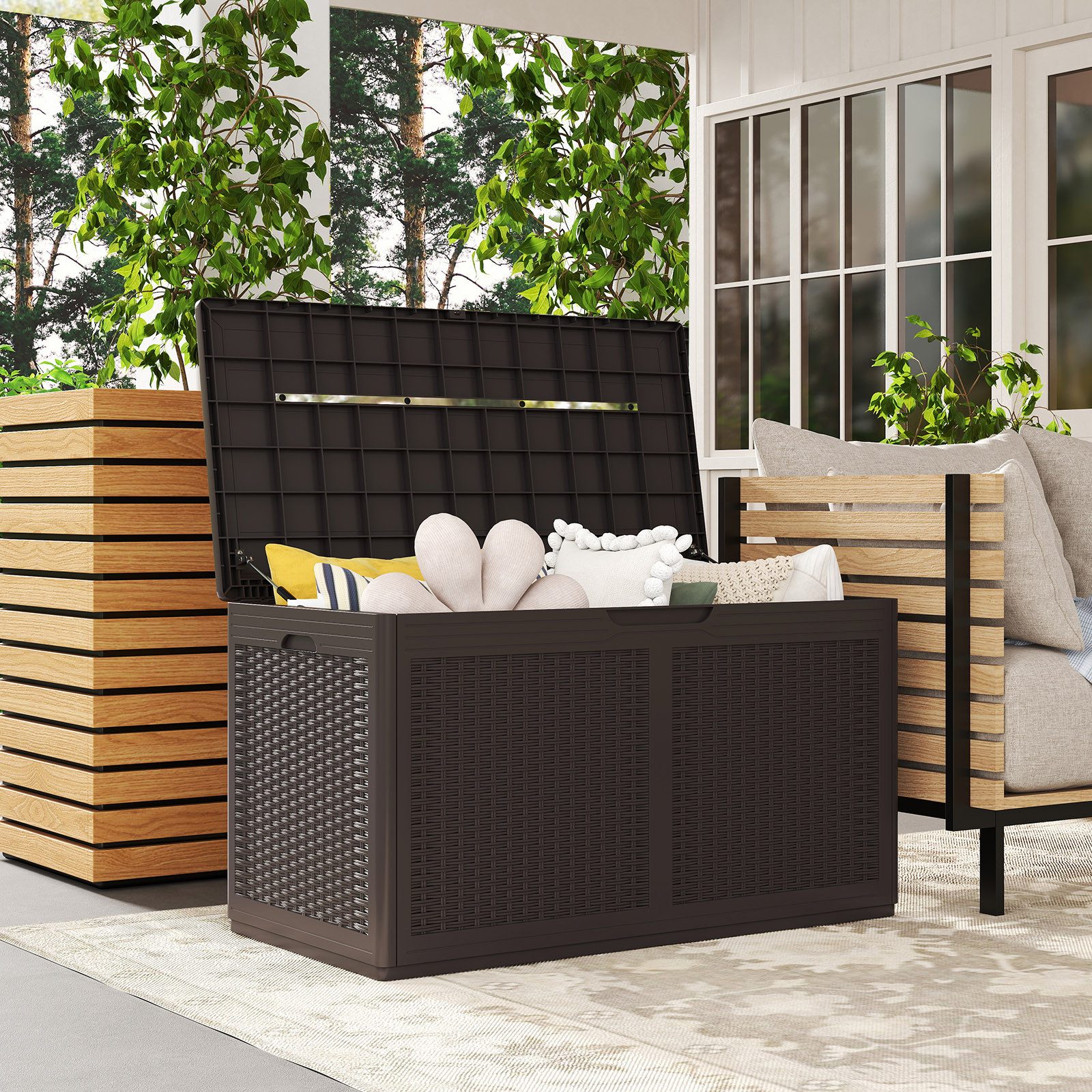 KOMFOTTEU Auflagenbox, Gartentruhe Gartenbox mit Rollen, günstig online kaufen