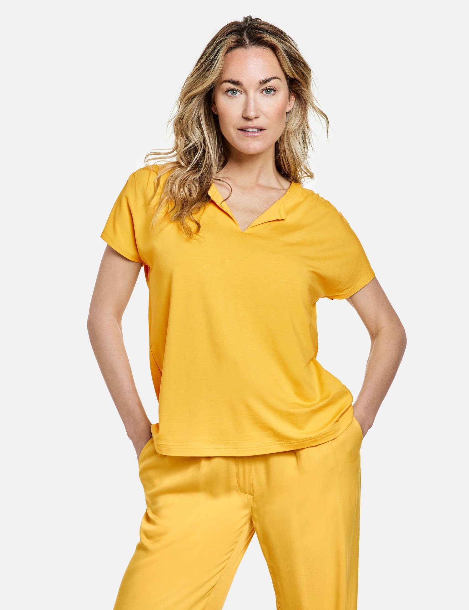 GERRY WEBER Shirtbluse Shirt mit Kräuseldetails EcoVero