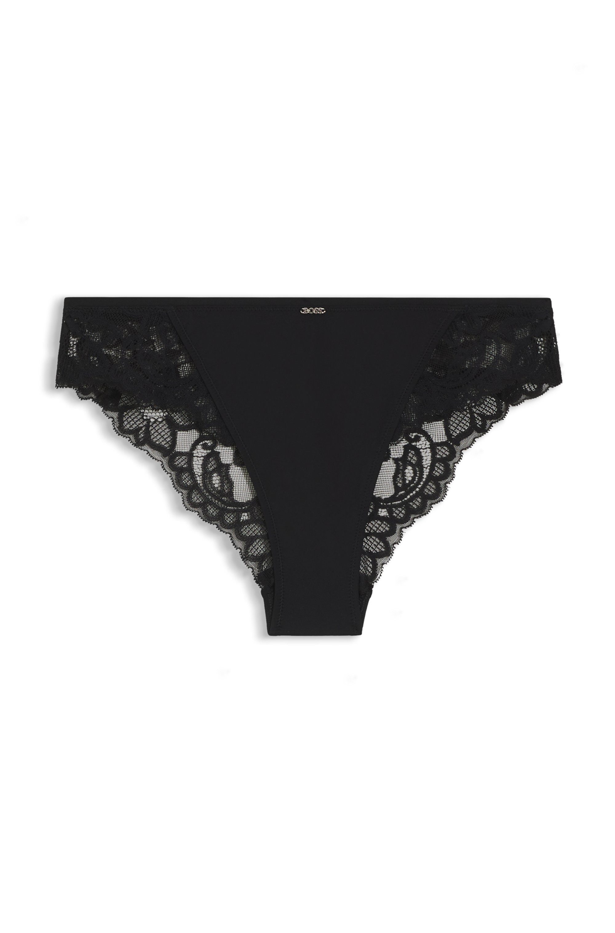 BOSS Slip BRIEF BLOSSOM mit Spitze, Label-Anhänger