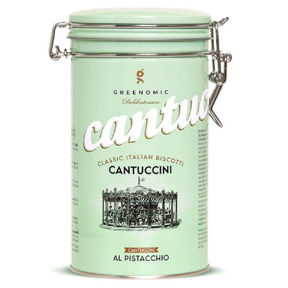 Greenomic Süßigkeit Cantuccini al Pistacchio Gebäck mit Pistazien in Dose (180g)