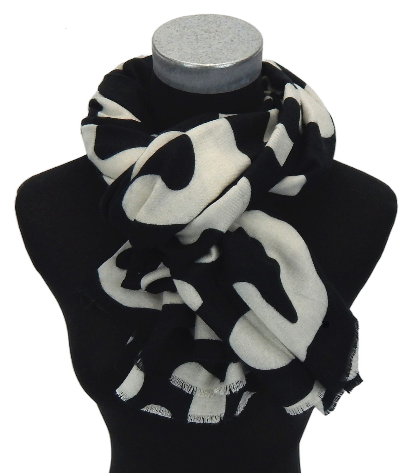 Ella Jonte Modeschal, weicher breiter Schal schwarz weiss Herbst Winterscha günstig online kaufen