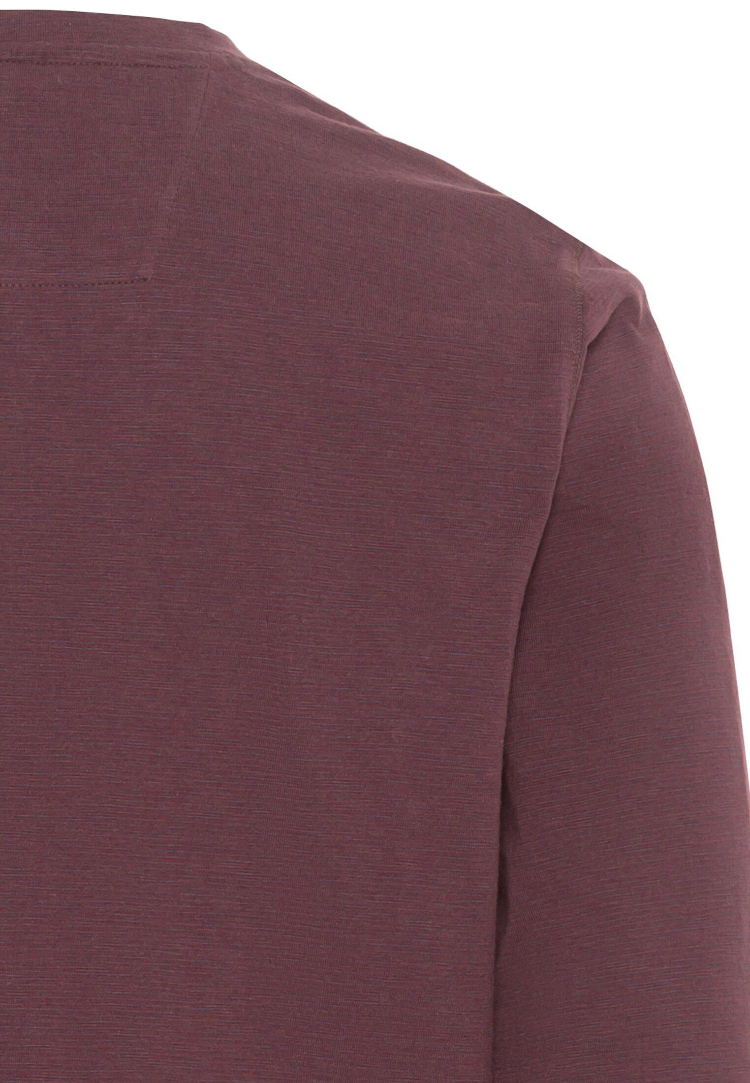 feinem Rot Henleyshirt mit active Streifen camel