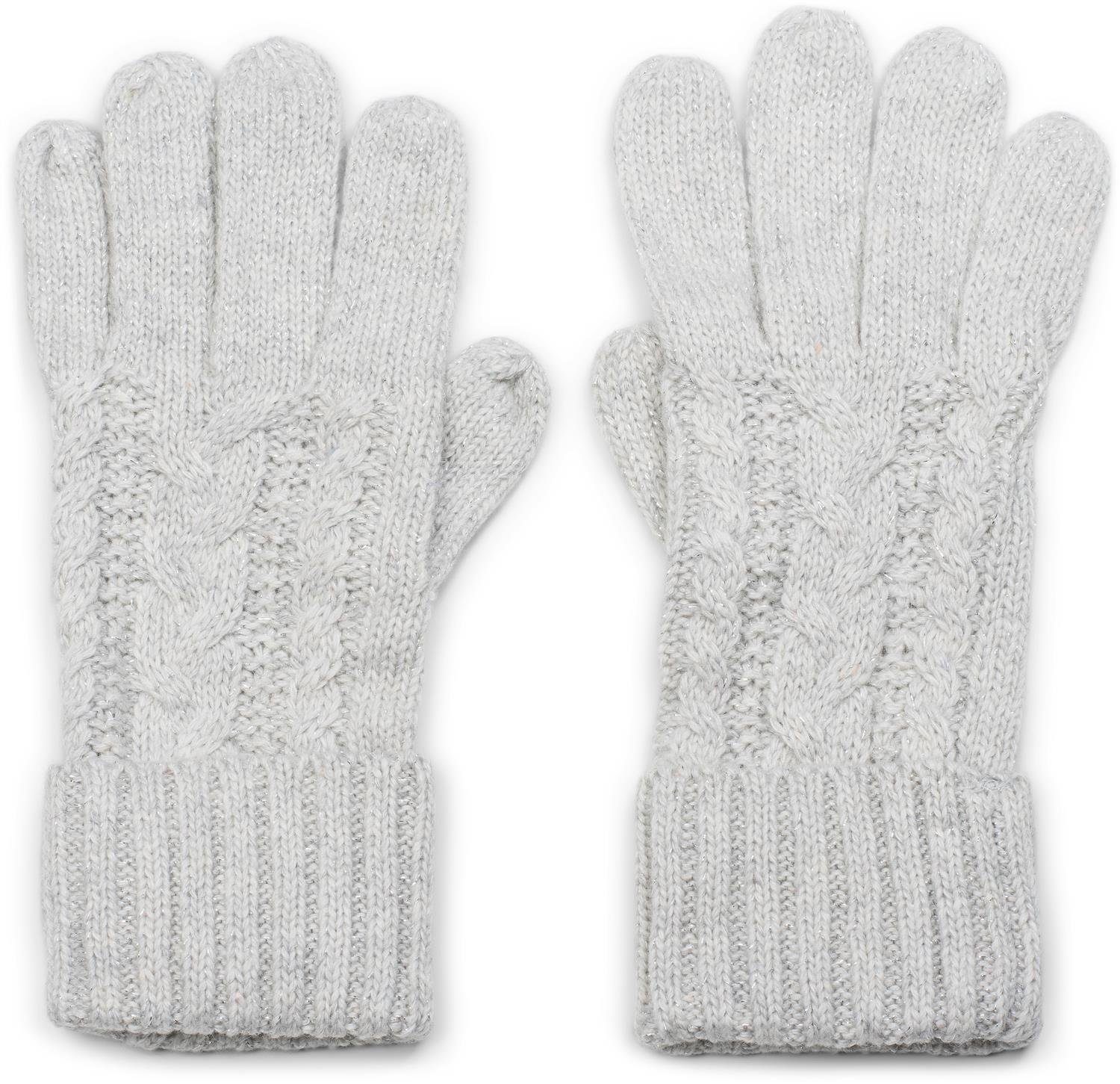 styleBREAKER Strickhandschuhe Strick Перчатки mit Zopfmuster und Metallic Faden (1-St)