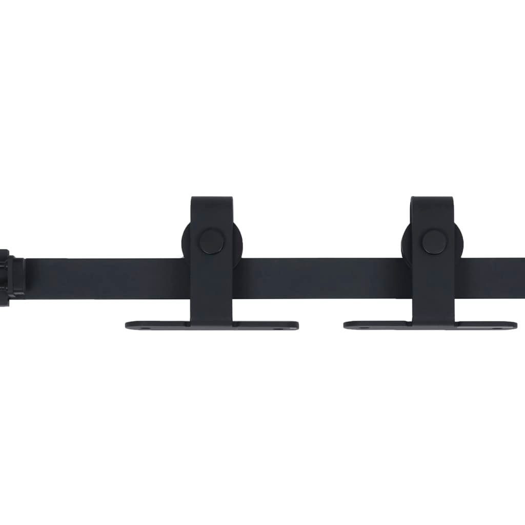 vidaXL Zimmertür 122 cm Schiebetürbeschlag Kohlenstoffstahl 122 cm Doppelt verschiebbar