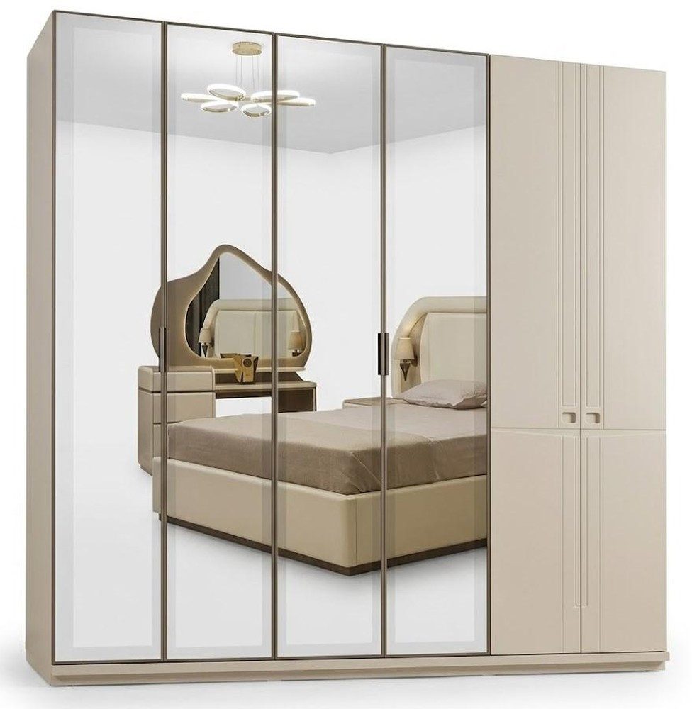 Xlmoebel Kleiderschrank Stilvoller Kleiderschrank Weiß mit Spiegeltüren Schlafzimmer Modern