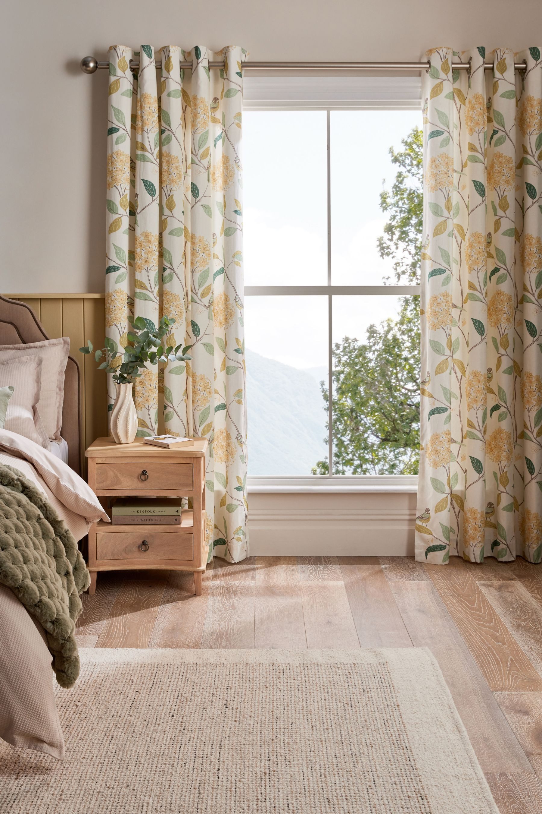 Next Verdunkelungsvorhang Ösenvorhänge Thermo/Verdunklung mit Vogelmuster ( günstig online kaufen