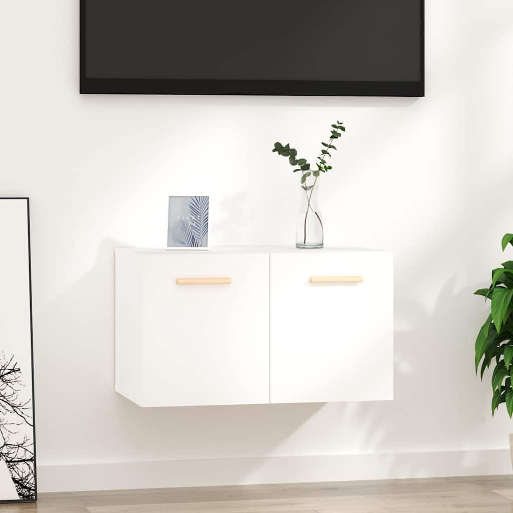 furnicato Wandhängeschrank Hängeschrank 60 x 36,5 x 35 cm Weiß, 1-tlg., Zweifächiger Schwebeschrank mit viel Stauraum für deine Wohnung