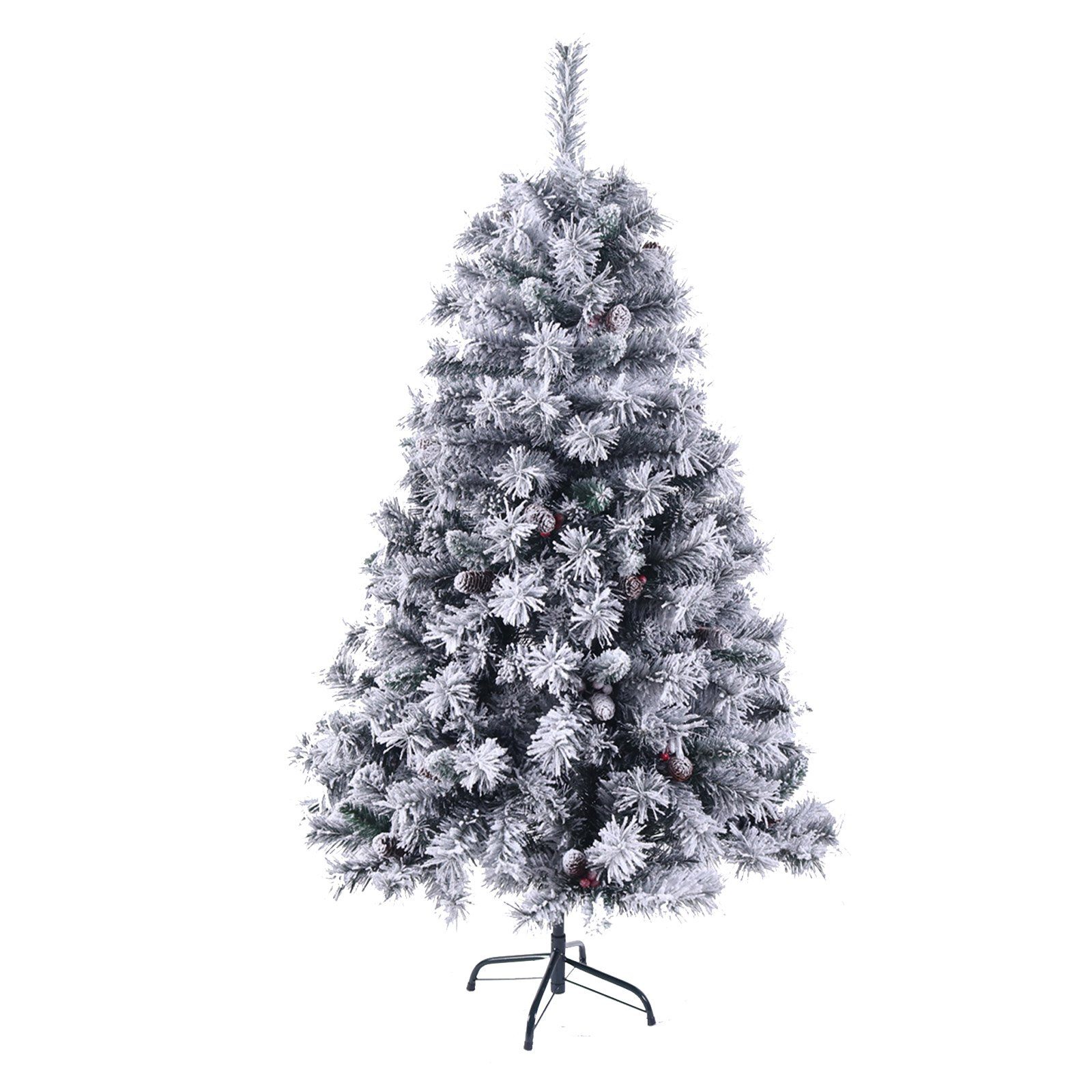Nordmanntanne, cm PVC, 371 Weihnachtsbaum Tannenbaum, Kunstbaum, Weihnachtsbaum, Schnee-Beeren-Zapfen 150 Spitzen, Künstlicher Schnee, SVITA