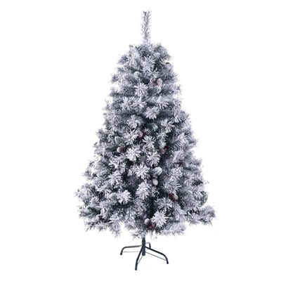 SVITA Künstlicher Weihnachtsbaum Weihnachtsbaum, Nordmanntanne, 371 Spitzen, Schnee, Tannenbaum, Kunstbaum, PVC, 150 cm