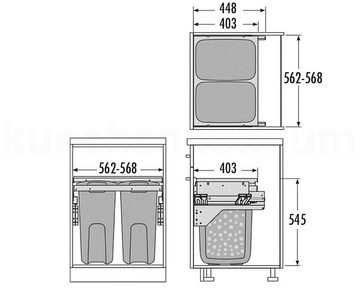 Hailo Wäschekorb OS Laundry Carrier 600 33/33, Einbau in Unterschrank