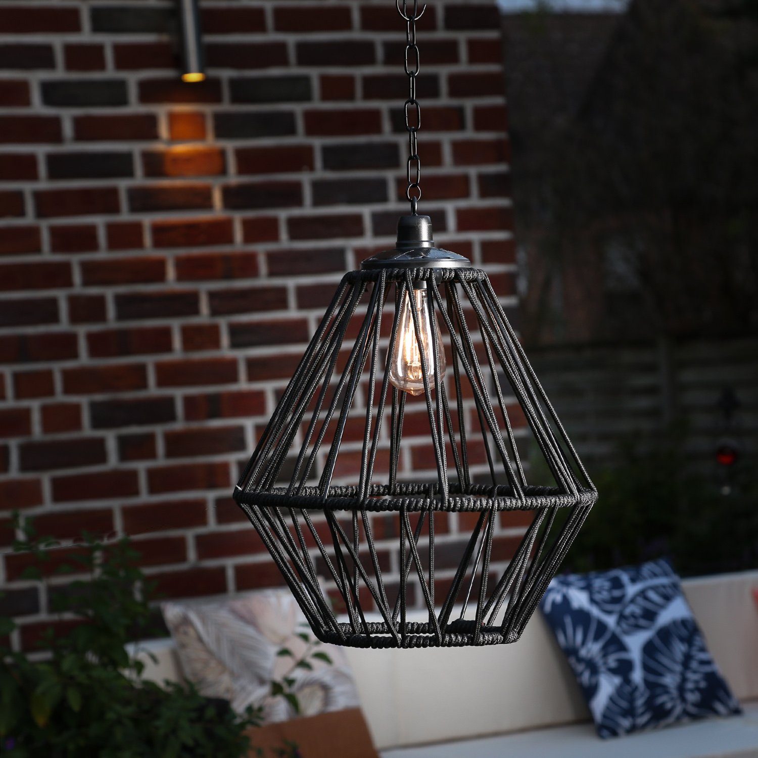 MARELIDA Hängeleuchte LED Solar Hängeleuchte Kunststoffseil günstig online kaufen
