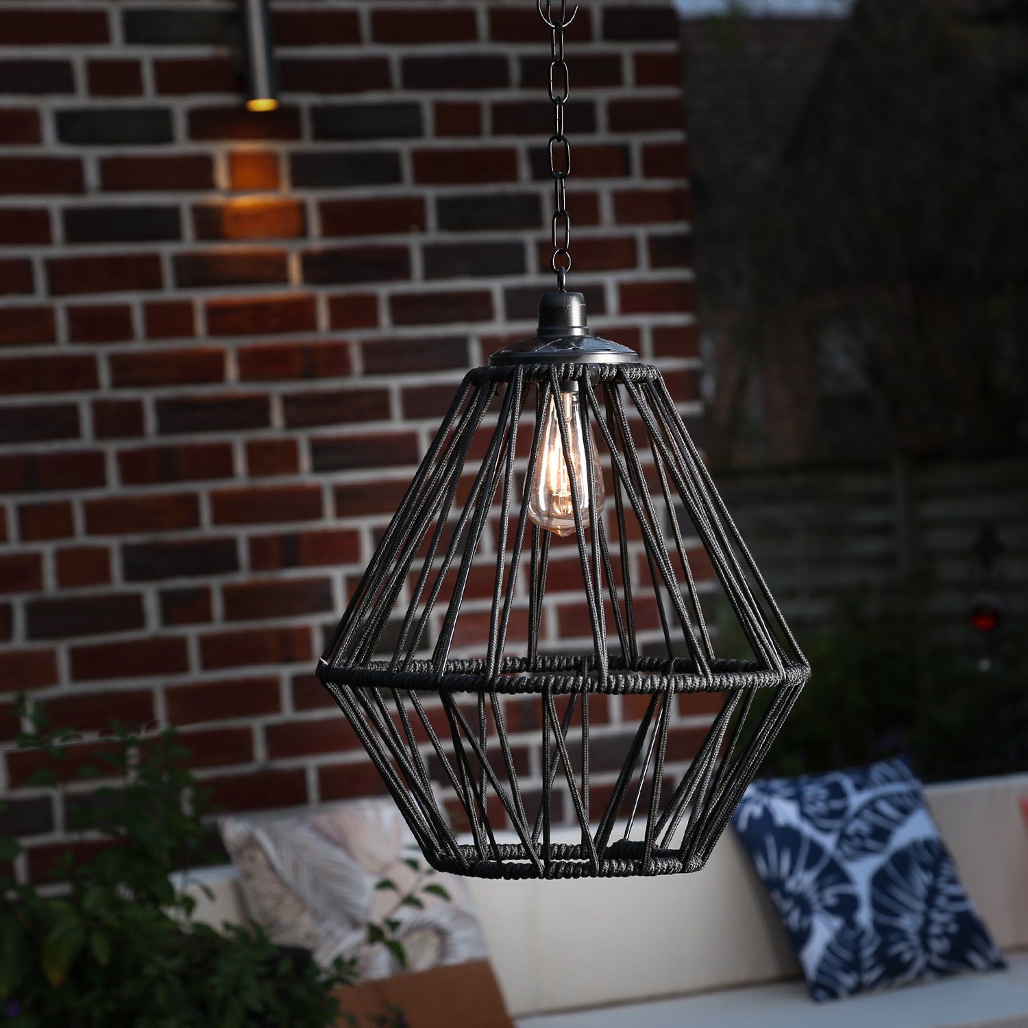 MARELIDA Hängeleuchte LED Solarleuchte Solar warmweiß Classic, Hängeleuchte LED bis für 3000K) Kunststoffseil Balkon, Terrasse (2100K