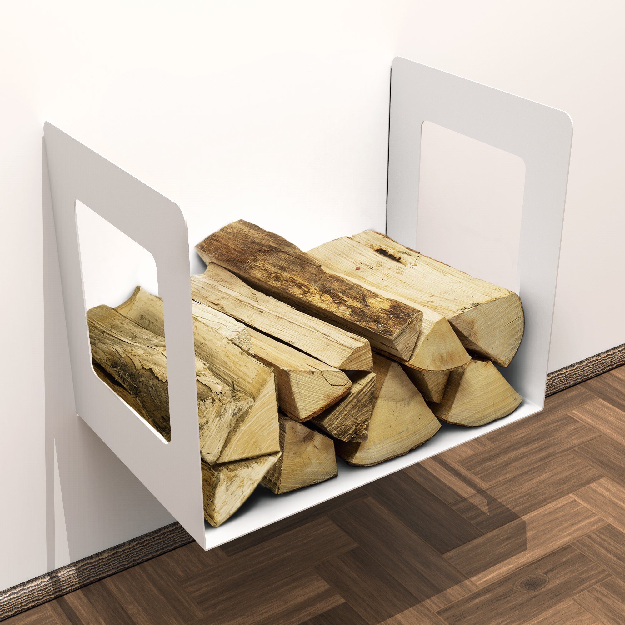 tuning-art Kaminholzregal KR04-WS Kaminholzregal Wand-Montage Brennholzregal Kaminholzständer