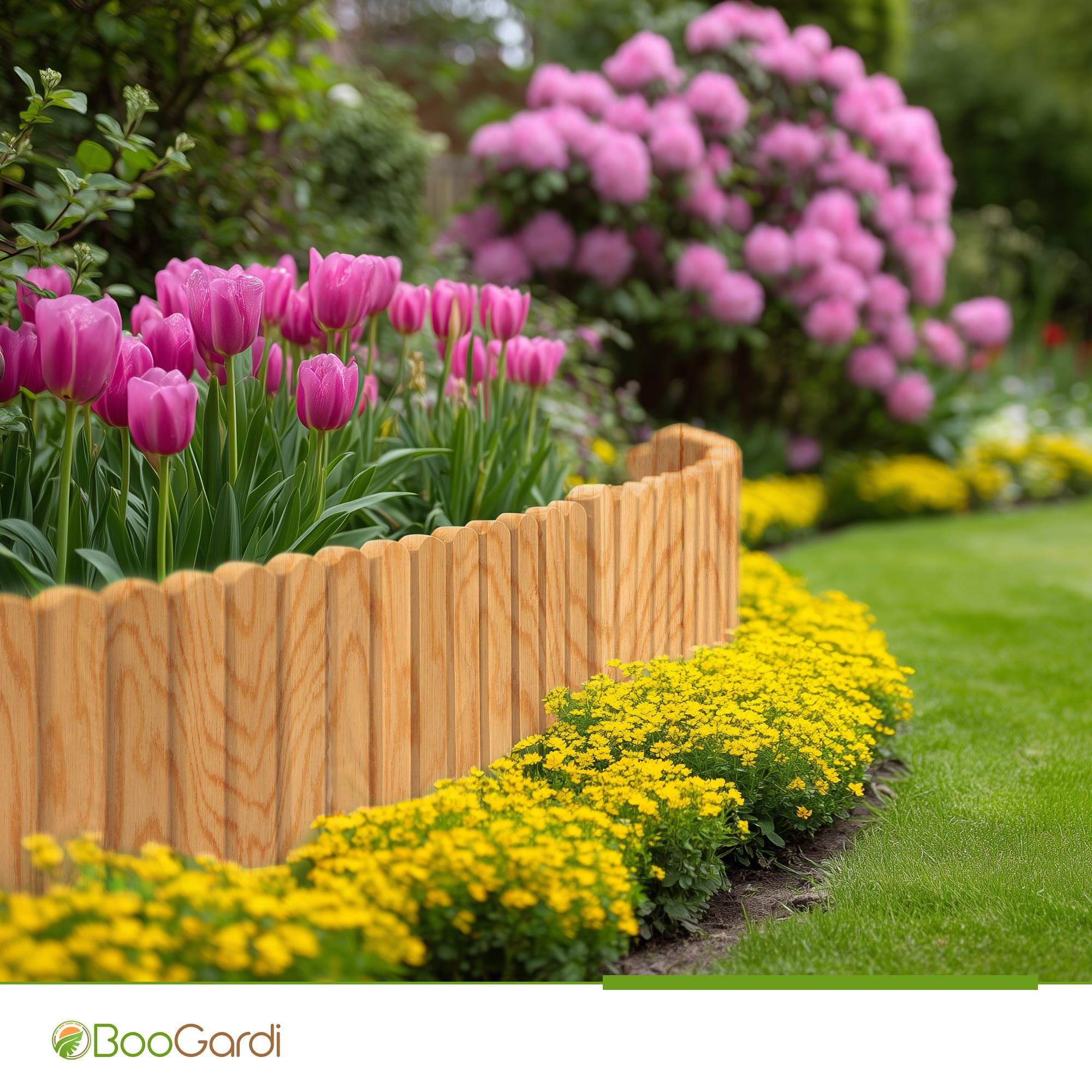 BooGardi Beetumrandung Rollborder, LxH: 200x20 cm, 3 Höhen Beeteinfassung Beetrolli Steckzaun Zaun
