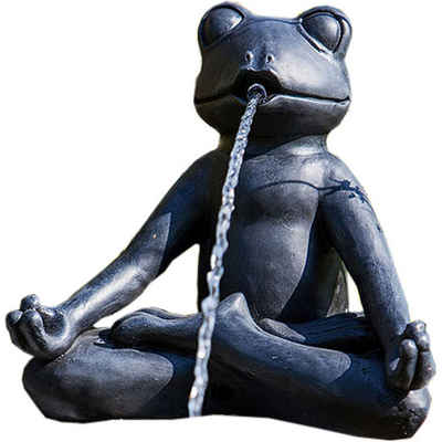 Heissner Wasserspeier Teichfigur Yoga-Frosch im Schneidersitz meditieren