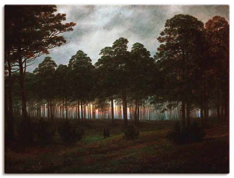 Artland Leinwandbild Der Abend, um 1820/21, Wald (1 St), auf Keilrahmen gespannt