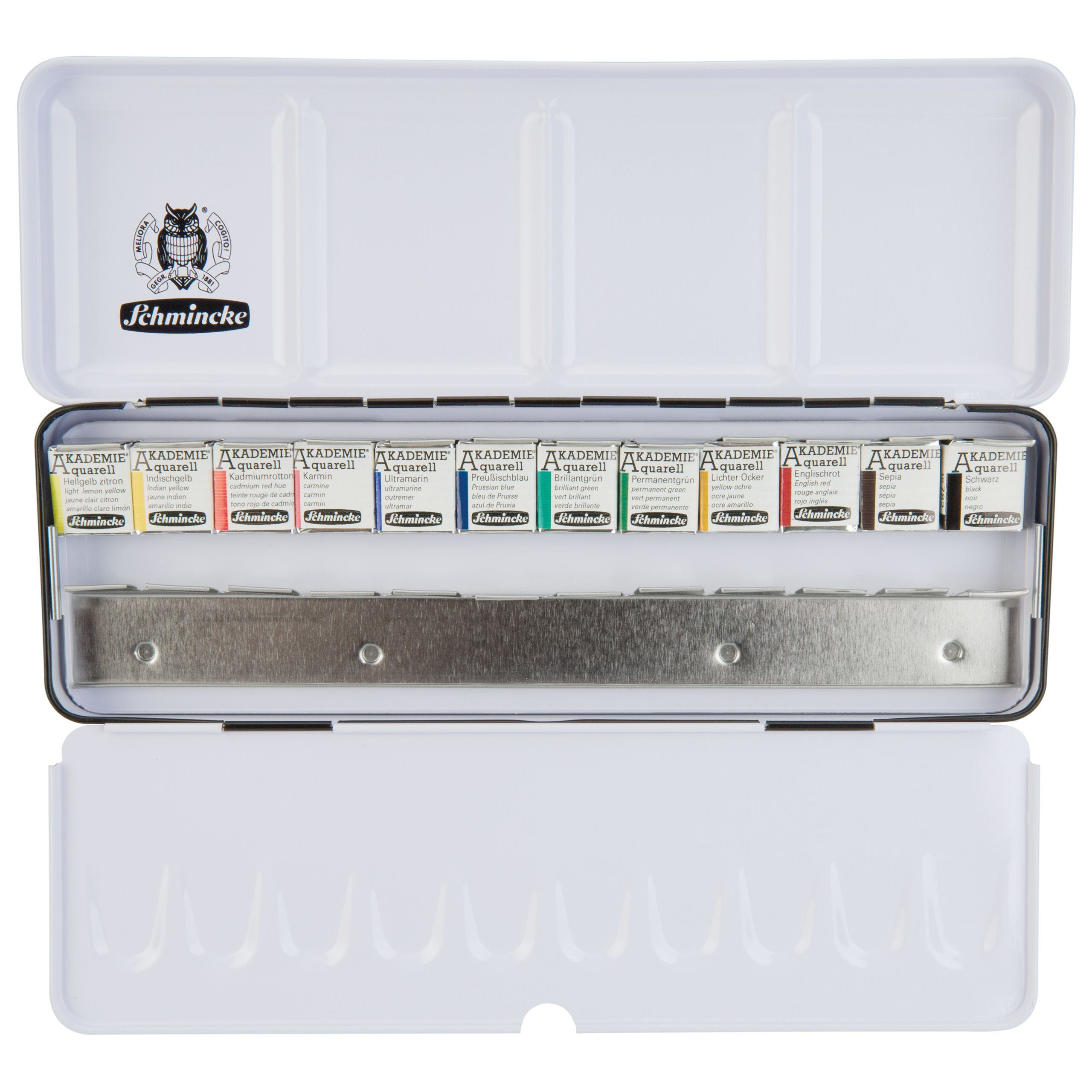 Schmincke Aquarellfarbe Schmincke Aquarell AKADEMIE Kasten 12 x 1/2 Näpfchen 75 412 097