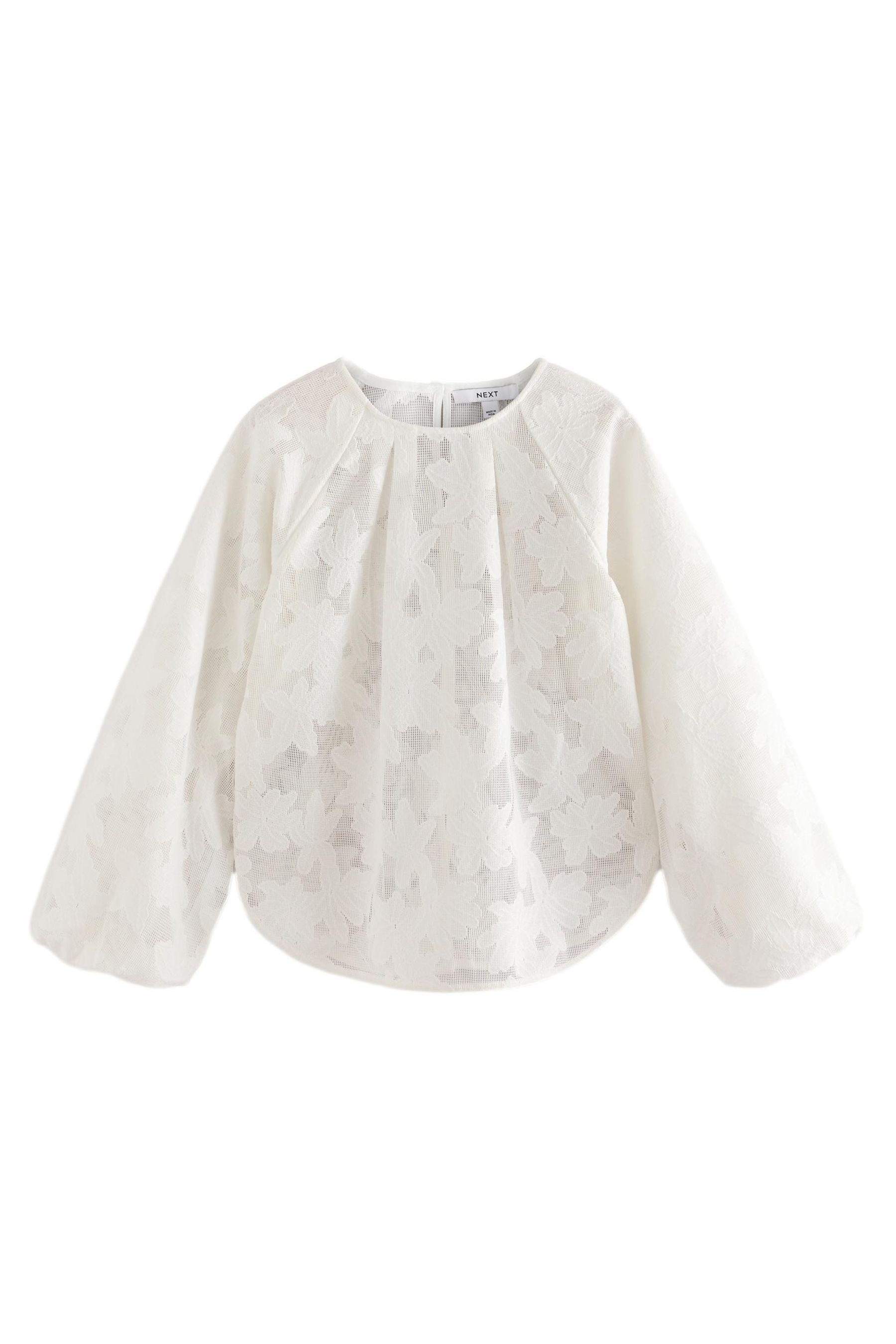 Next Blusenshirt Mesh-Bluse mit Volumenärmeln und Blumenmuster (1-tlg) günstig online kaufen