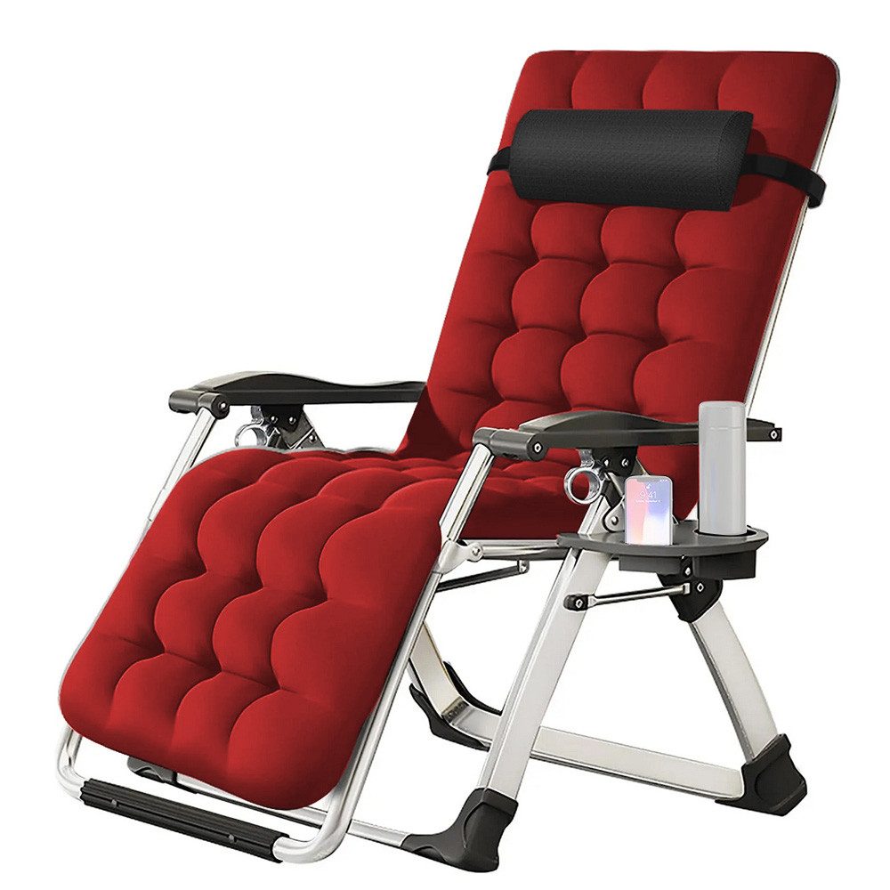 Divit Gartenstuhl Gartenstuhl Liegestuhl Sonnenliege klappbar mit Auflage Metall SR11 ro