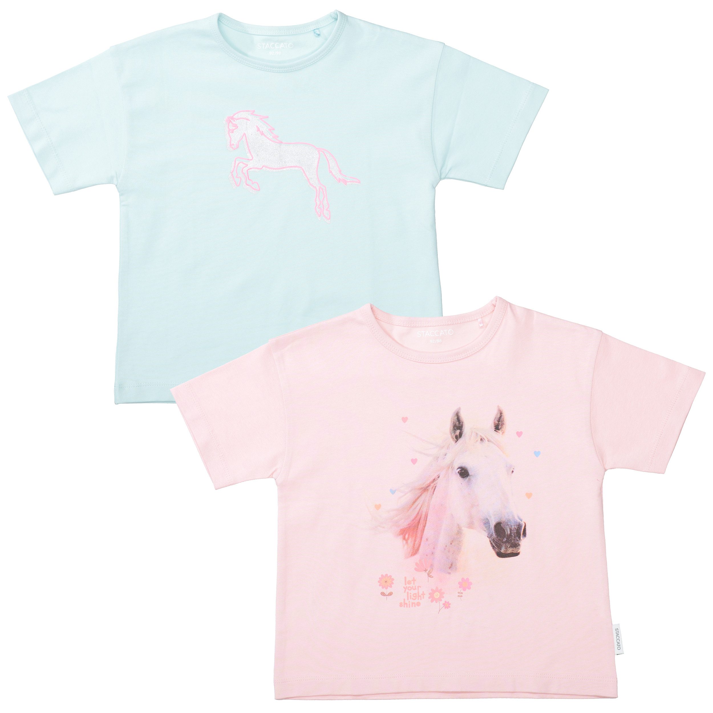 STACCATO T-Shirt (2-tlg) 2er Pack, mit Pferde-Motiv, für Girls