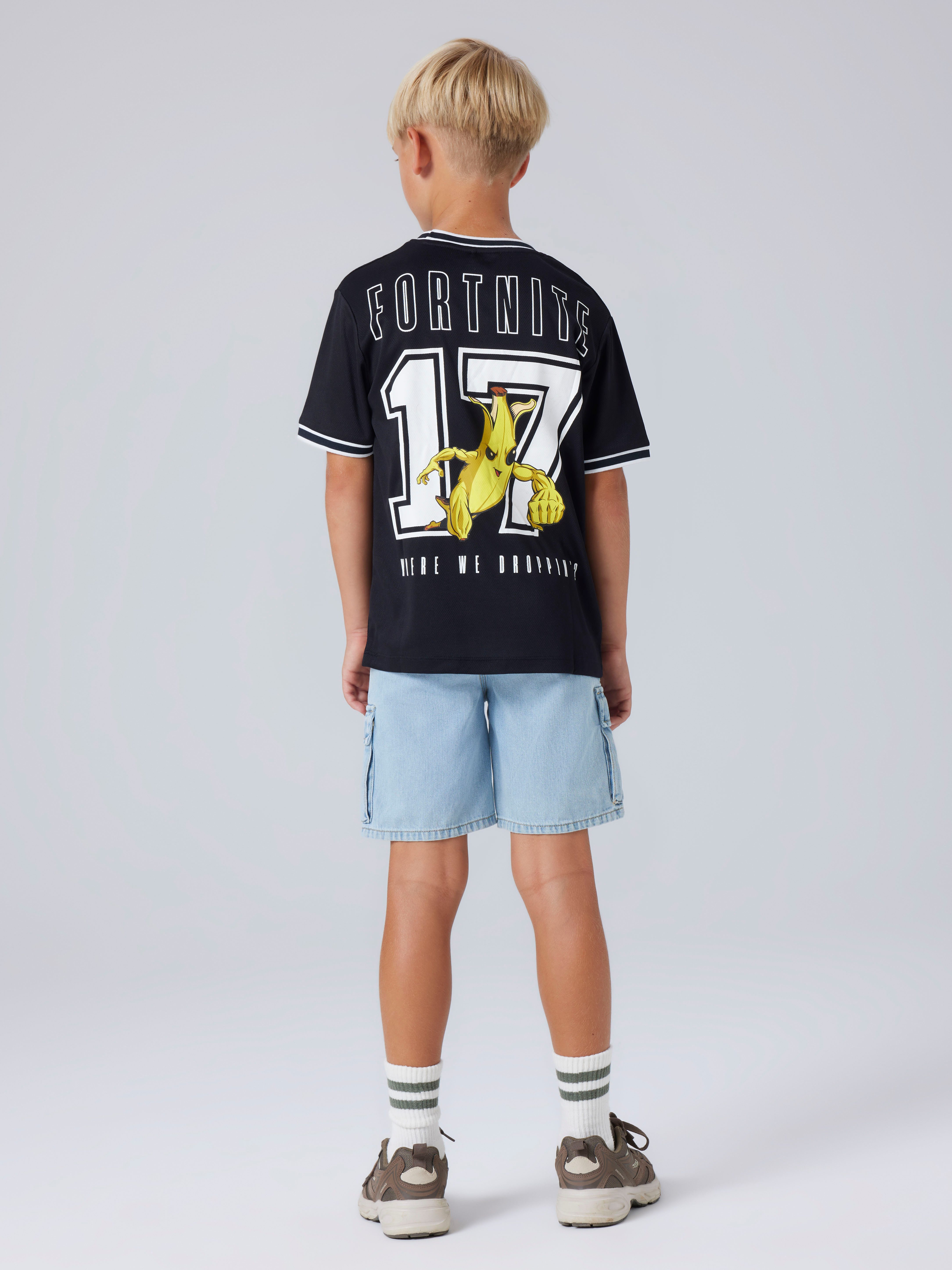 Name It T-Shirt NKMALISHER FORTNITE SS NREG POLY TOP BFU Kunstfaser, Mesh Material, locker geschnitten – Bild 2 von 5