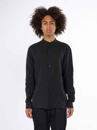 KnowledgeCotton Apparel Langarmhemd Custom fit linen stand collar shirt