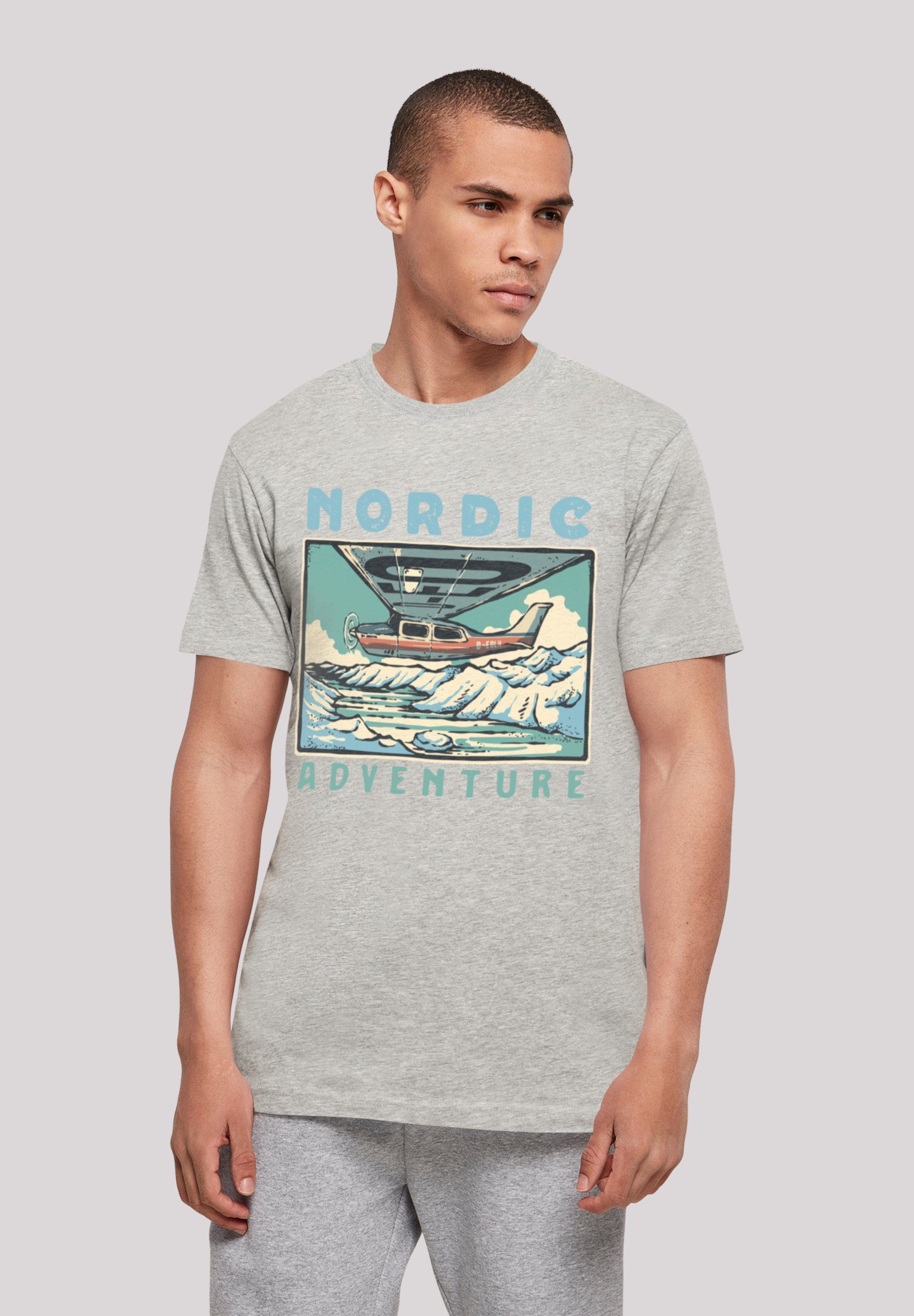 F4NT4STIC T-Shirt Nordic Adventures Print heather grey
