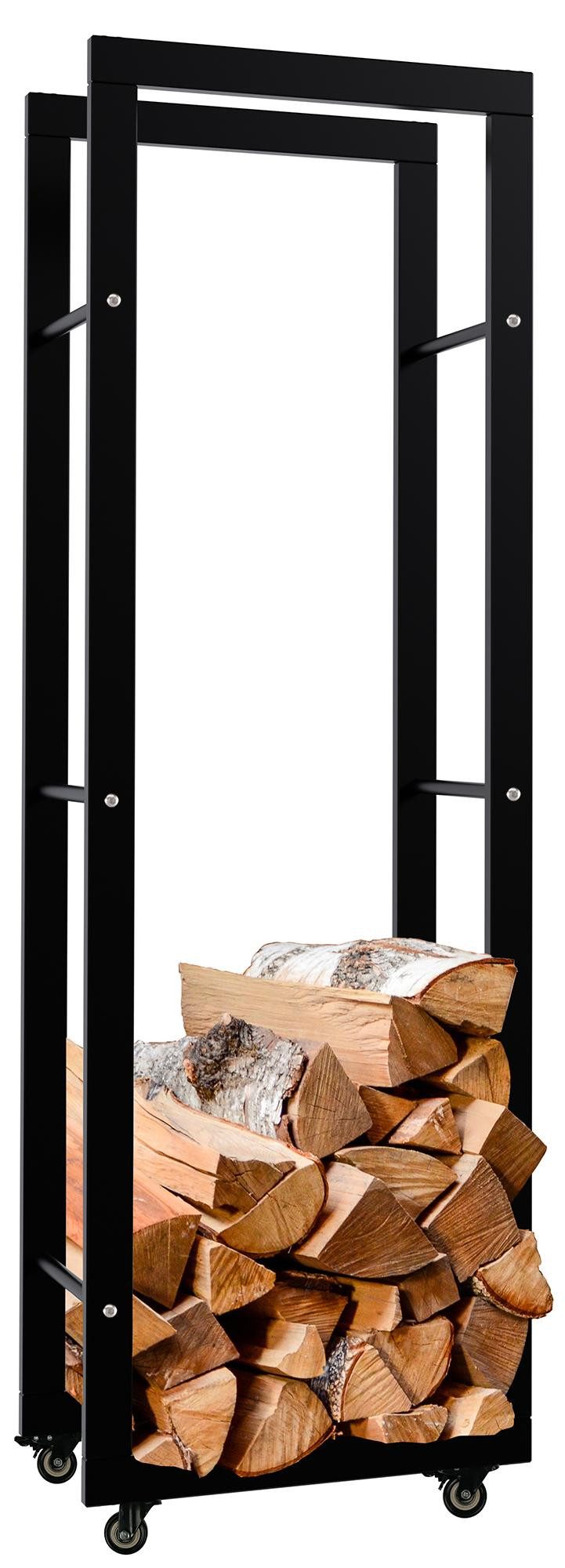 TPFLiving Kaminholzregal Turea, BxTxH:40x25x125 cm, (Vier gummierte Hartbod günstig online kaufen