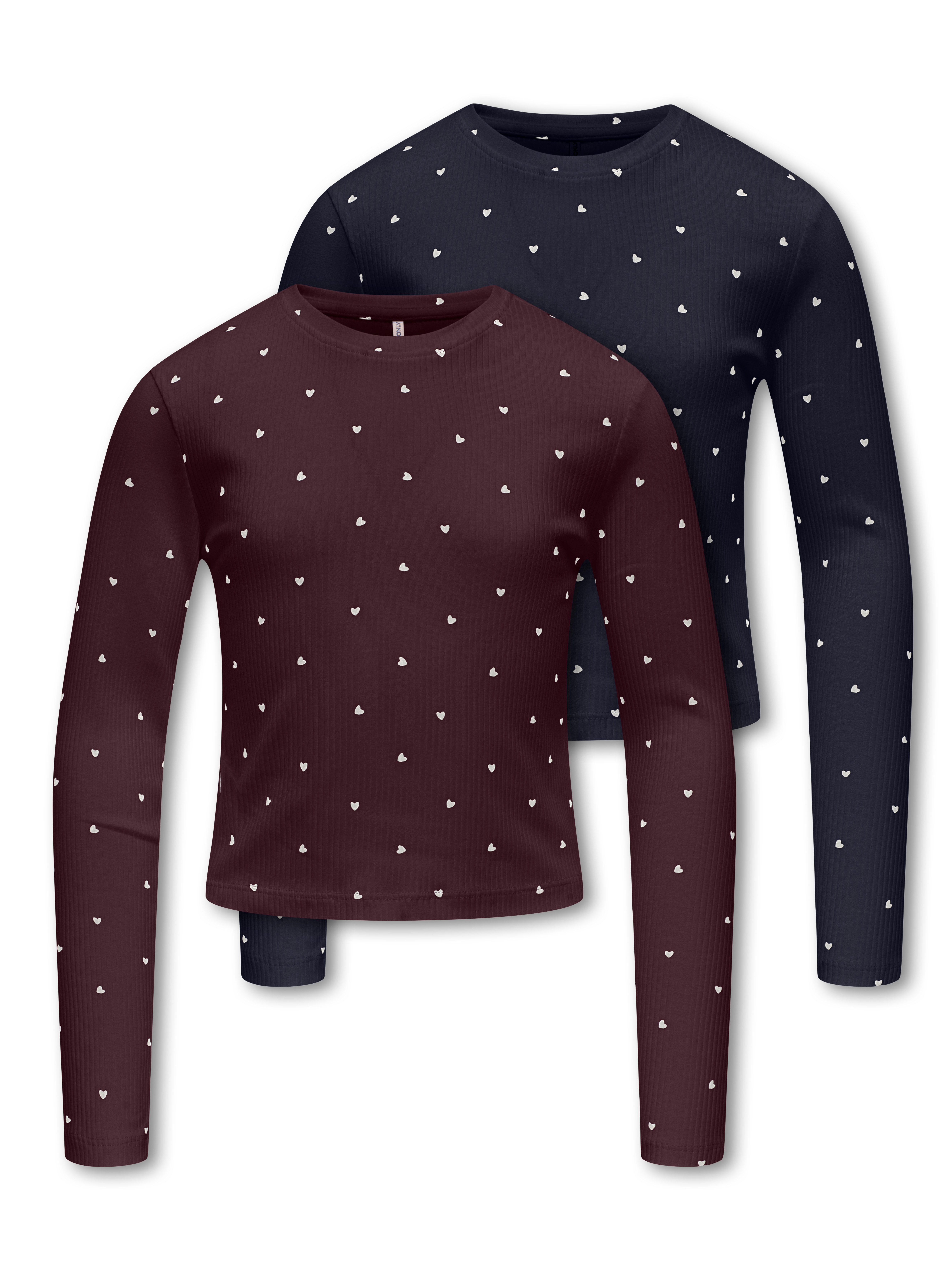 KIDS ONLY Langarmshirt KOGBELLA SHORT AOP L/S TOP JRS 2-PACK (Packung, 2-tlg)