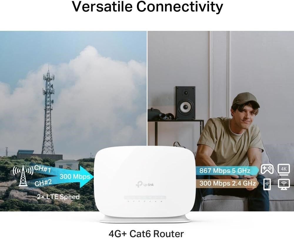 tp-link Archer MR505 LTE Router 4G+ Cat6 bis zu 300Mbps WLAN Dual-Band 4G/LTE-Router – Bild 5 von 5