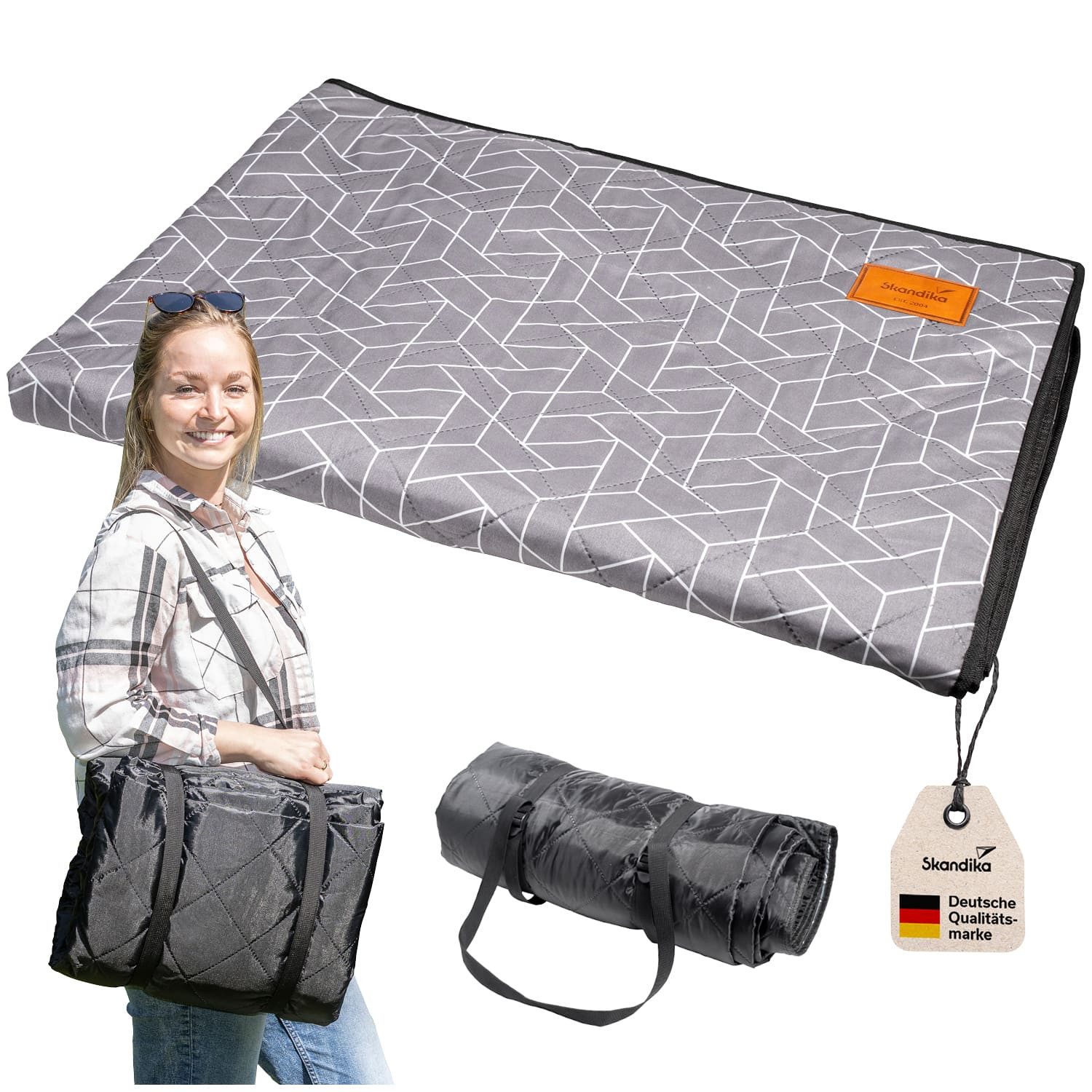 Skandika Zeltteppiche Picknickdecke, Bredal, 200 x 300 cm, universell nutzbar, 1,7 kg, mit Softtouch- Polyester, wetterfest & wasserdicht, mit Tragegurt