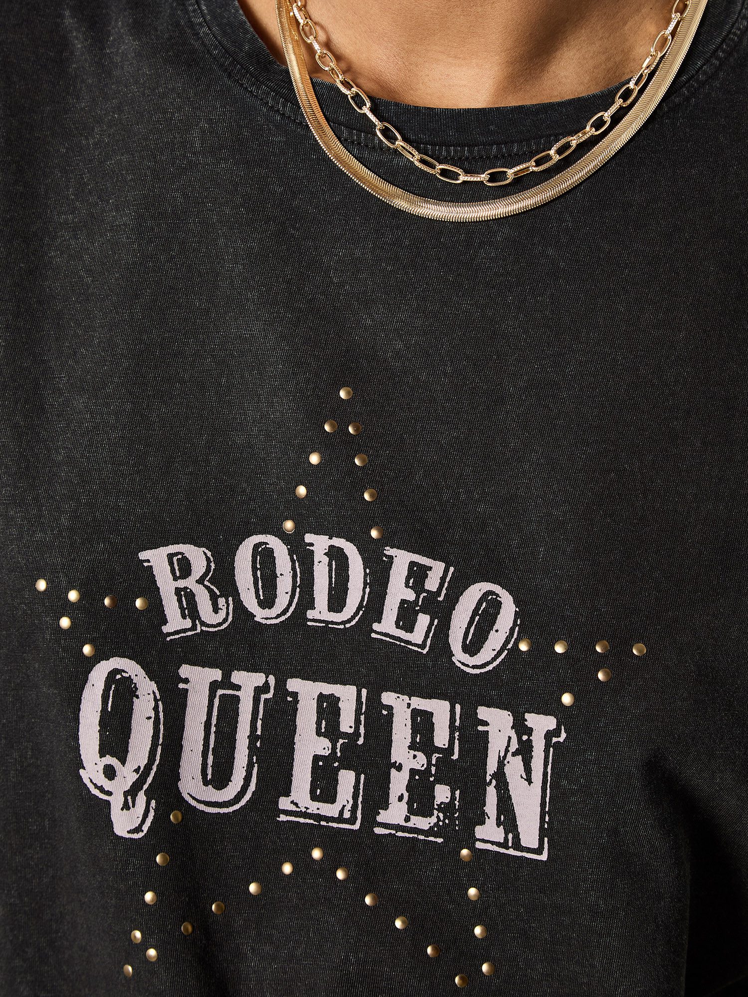 Apricot T-Shirt Relaxshirt mit Aufdruck und Nieten