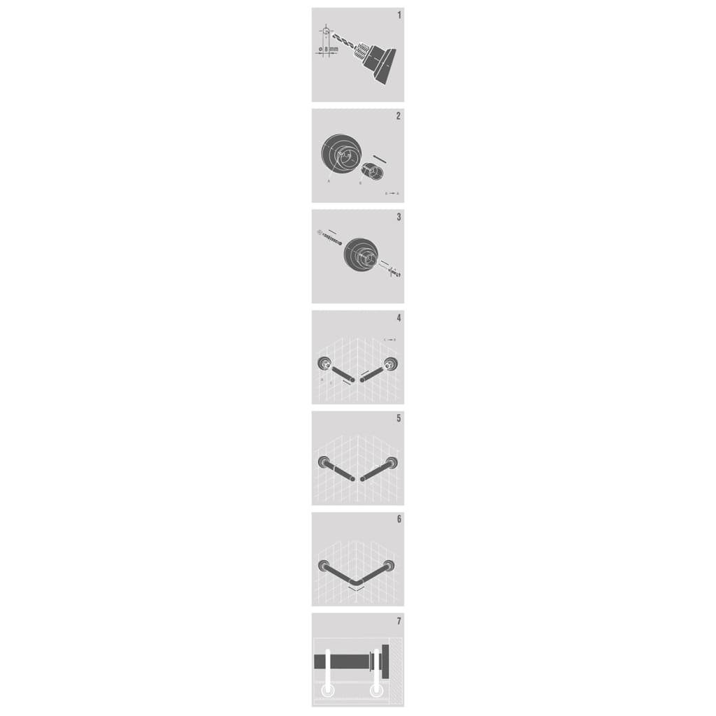 Duschvorhangstange Edelstahl Sealskin, 90x90 Weiß, cm Eck-Duschvorhangstange