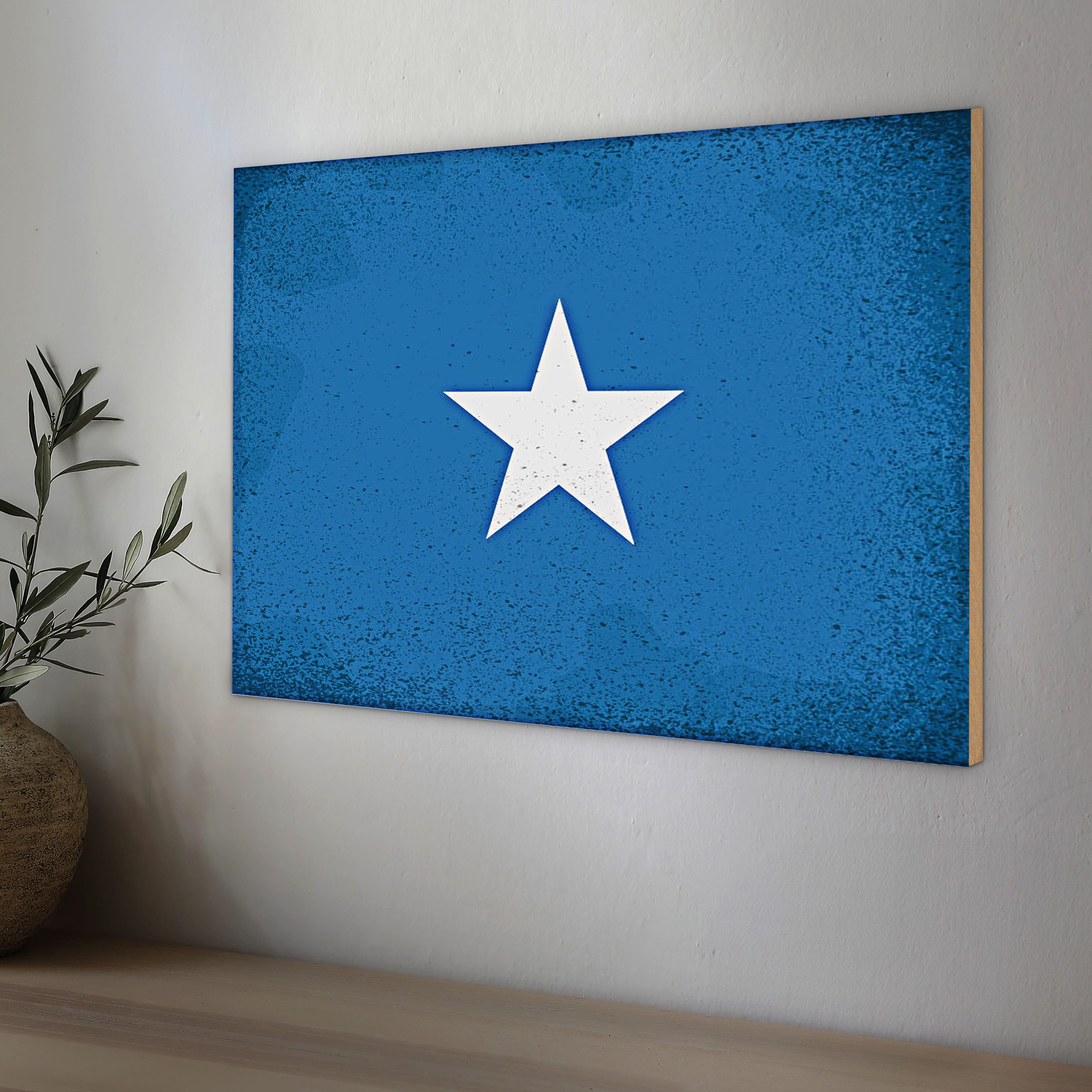Roomando Holzbild Flagge Somalia 40x30cm Flag of Somalia Vintage