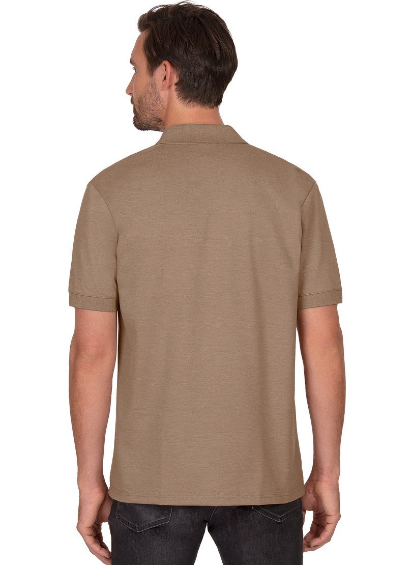 Trigema Poloshirt TRIGEMA mit Polohemd Brusttasche nougat-melange