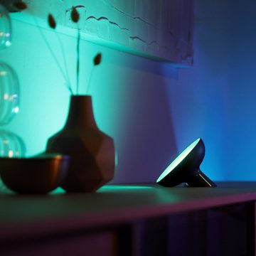 Philips Hue LED Tischleuchte Bluetooth White & Color Ambiance Tischleuchte Bloom in Schwarz, keine Angabe, Leuchtmittel enthalten: Ja, fest verbaut, LED, warmweiss, Tischleuchte, Nachttischlampe, Tischlampe