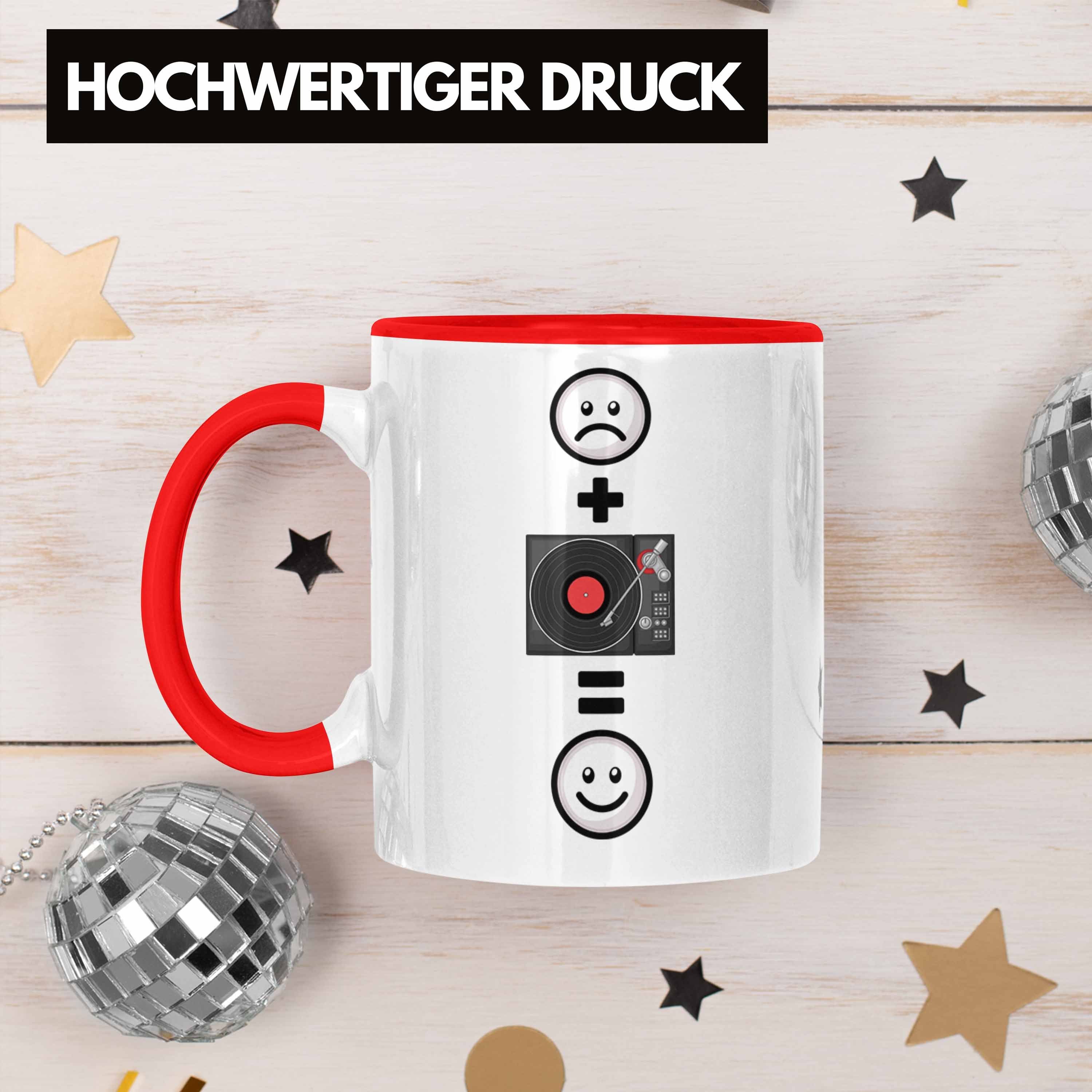 :(Sc DJ Tasse Fans Tasse Schallplattenspieler Schallplatten Rot Trendation für Geschenk