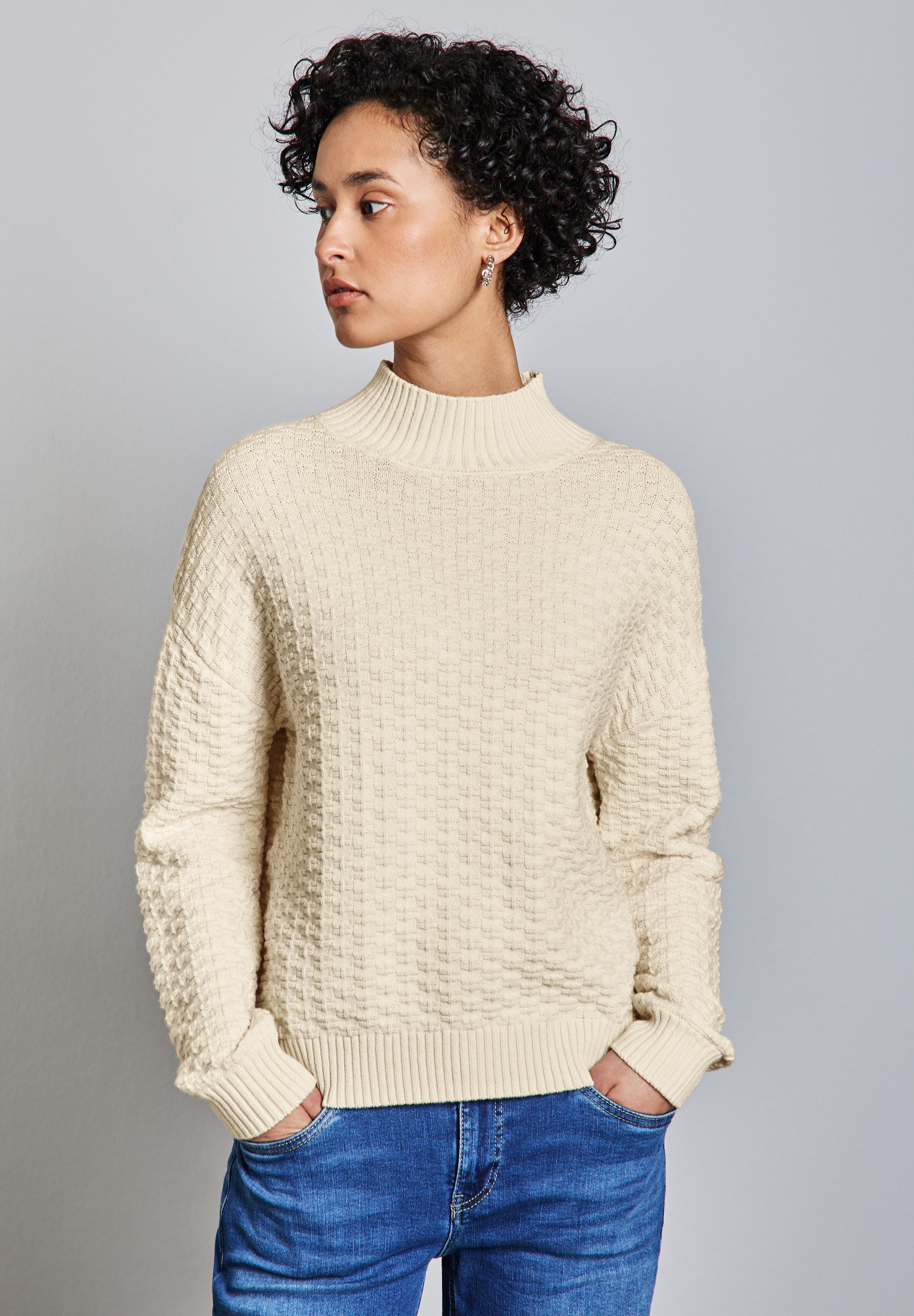 STREET ONE Rollkragenpullover mit Struktur günstig online kaufen