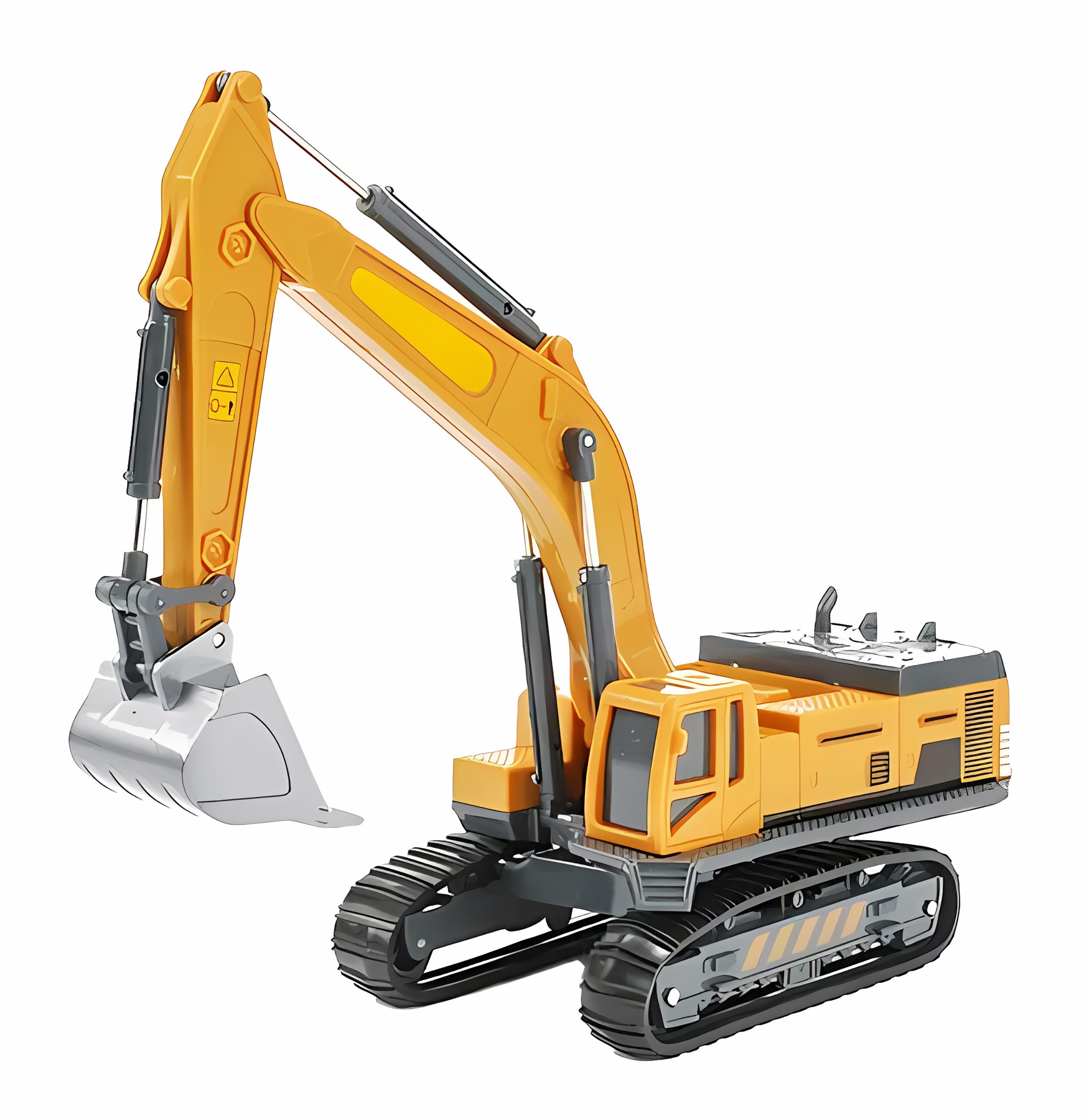 Toi-Toys Spielzeug-Bagger EXCAVATOR 360° drehbar Bagger Freilauf Schaufelbagger Baufahrzeug 82, Raupenbagger Ketten Gelenk Konstruktionsspielzeug Spielzeug