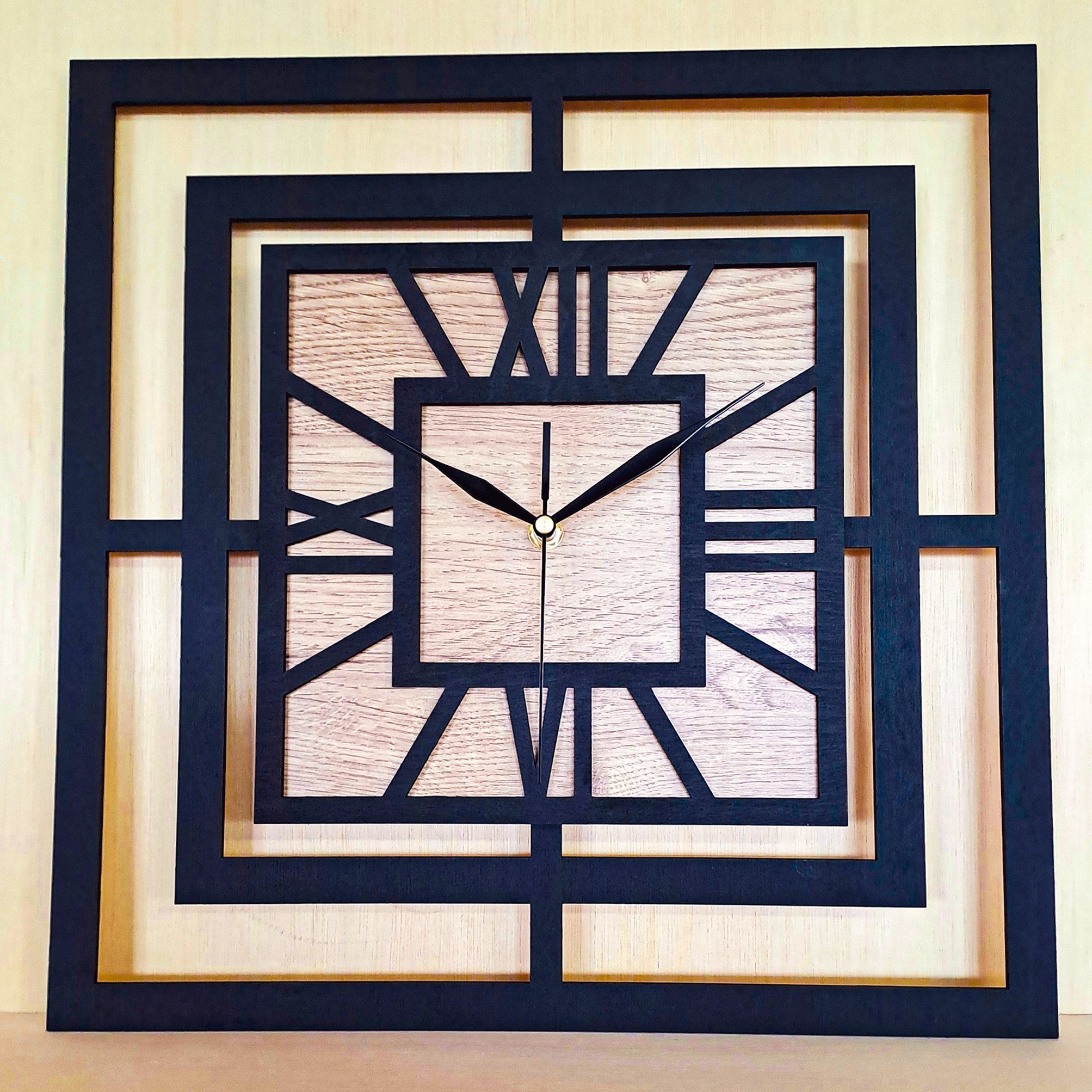 ORNAMENTI Wanduhr Grosse, moderne, geometrisch, Holz, hingucker Wanduhr, qu günstig online kaufen