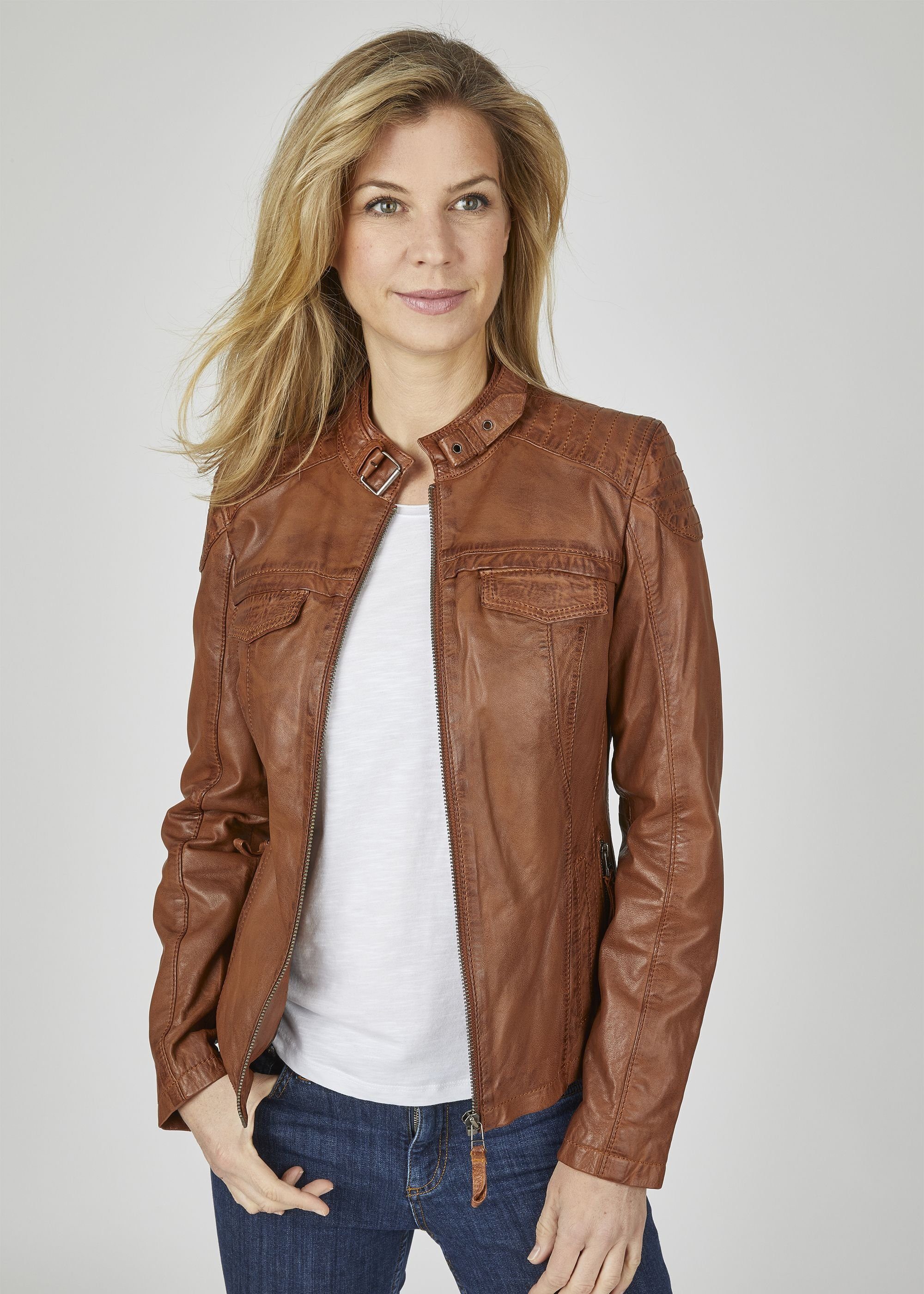 7eleven Lederjacke SEMILA (1-St) mit Zierschnalle günstig online kaufen