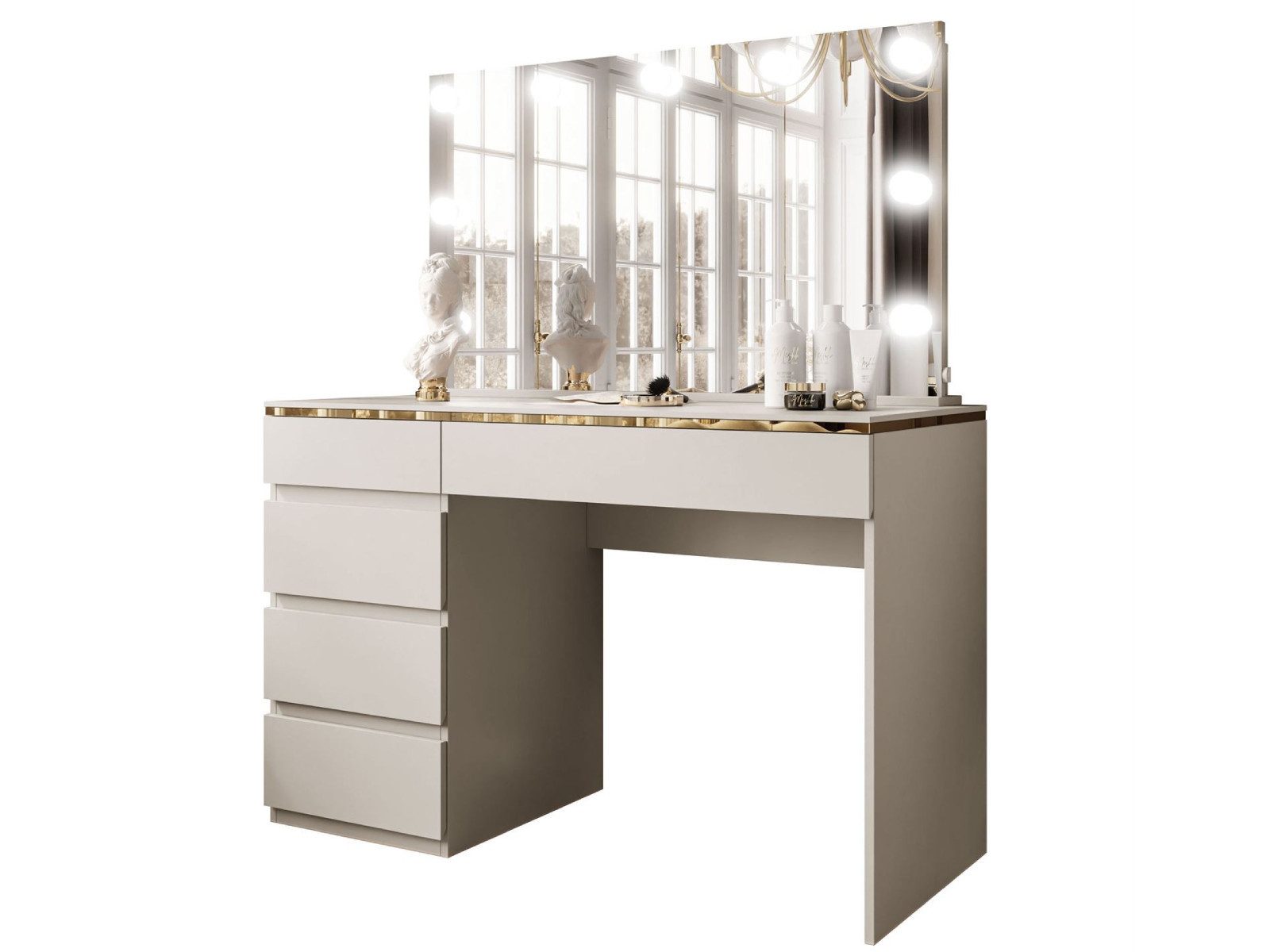 yourhouse24 Schminktisch AURORA II ELITE KASCHMIR mit Spiegel und Beleuchtu günstig online kaufen