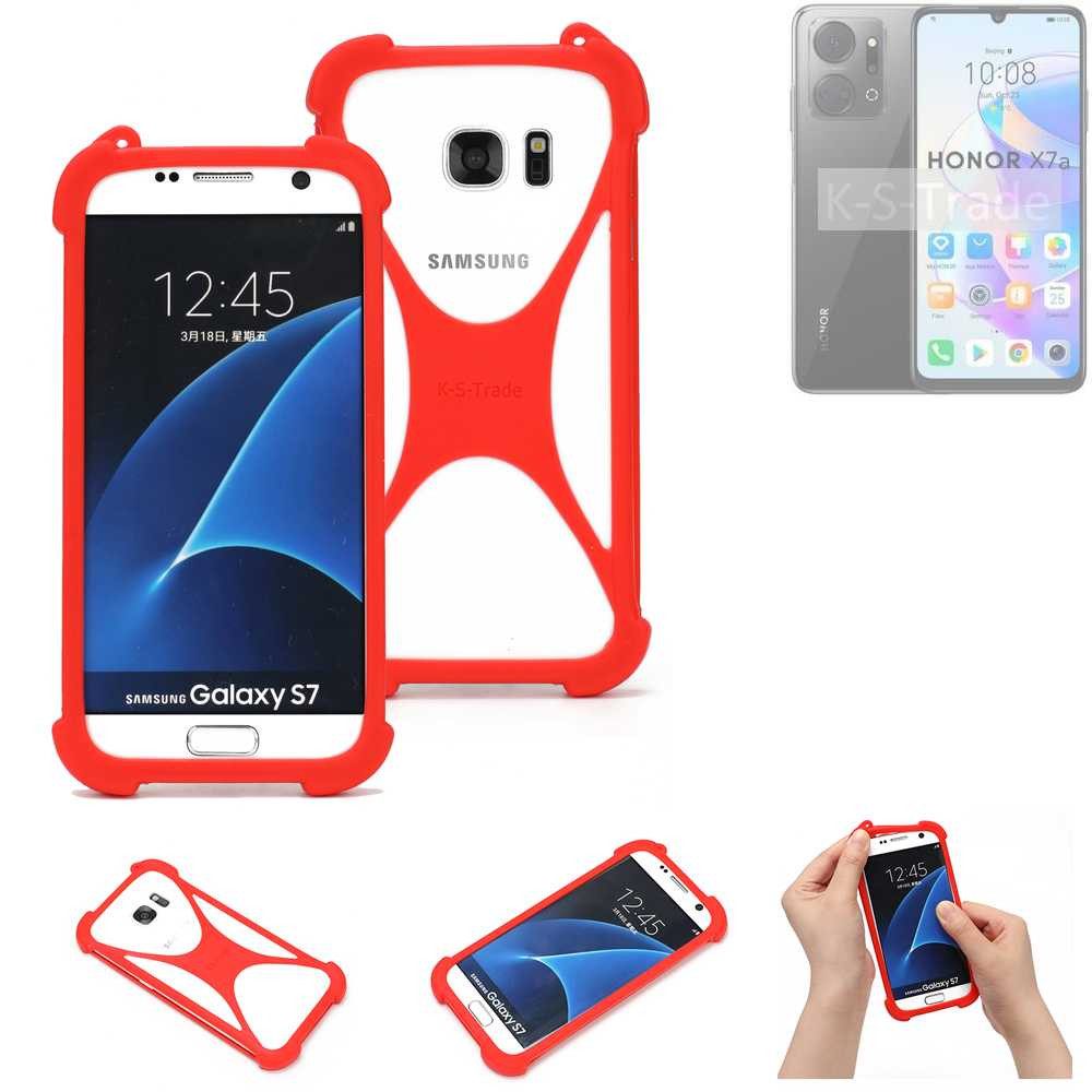 K-S-Trade Handyhülle für Honor X7a, Handy-Hülle Schutz-Hülle Bumper Silikon Schutz Hülle Cover Case
